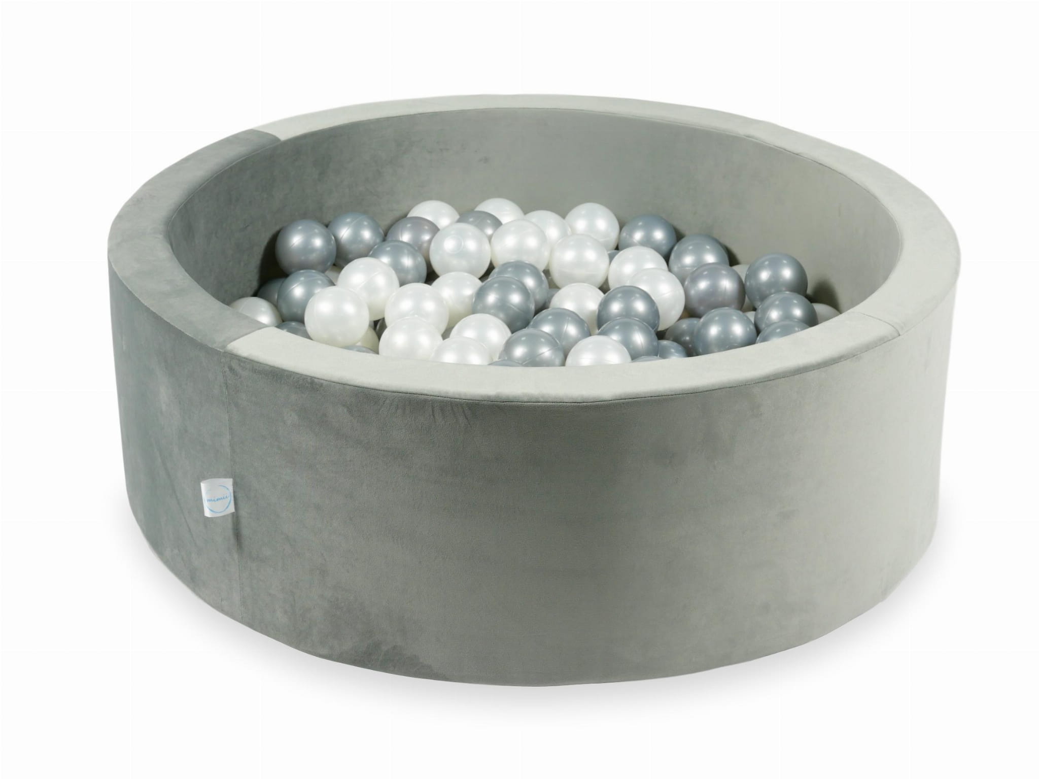Piscine à Balles 90x30 Velvet gris avec balles 200 pcs (perle, argent)