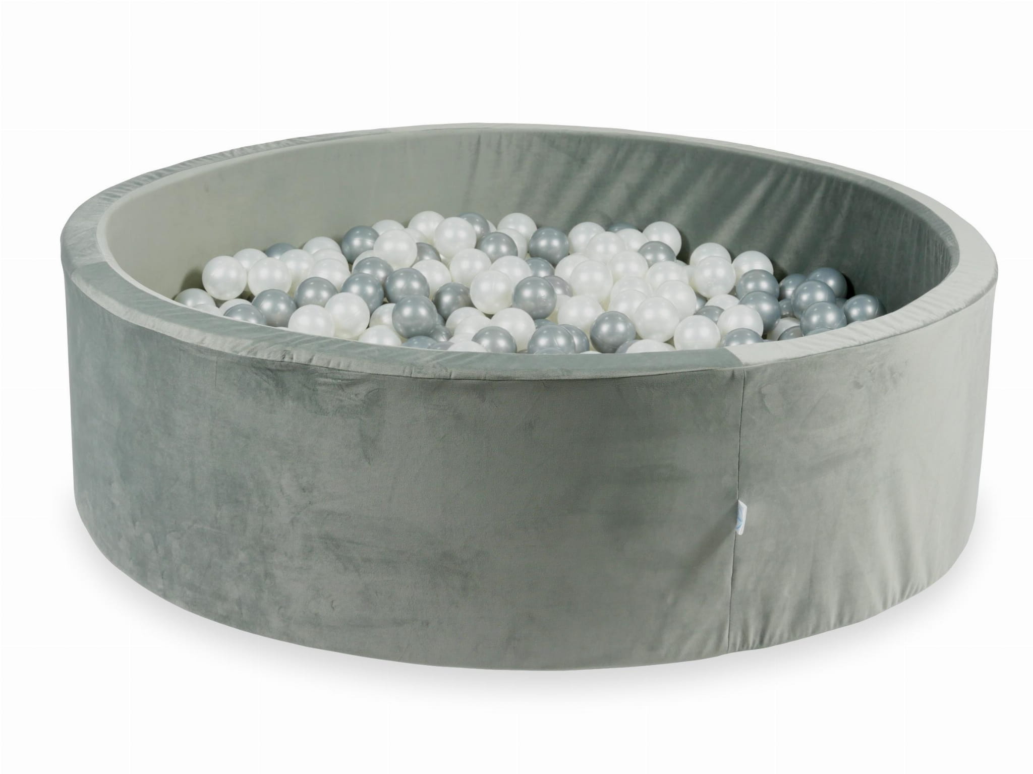 Piscine à Balles 130x40 Velvet gris avec balles 700 pcs (perle, argent)