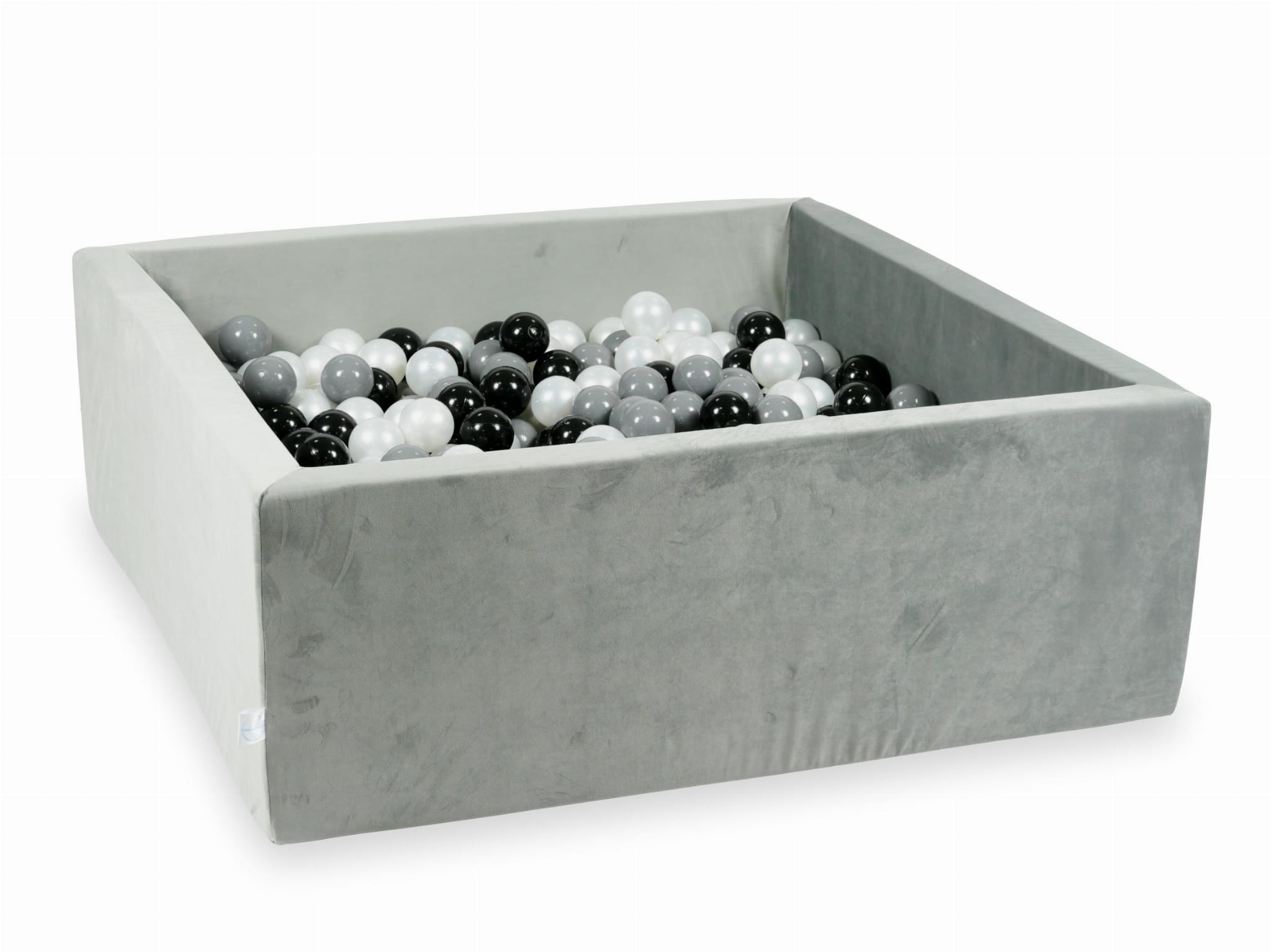 Piscine à Balles 110x110x40 Velvet gris avec balles 600 pcs (noir, gris, perle)