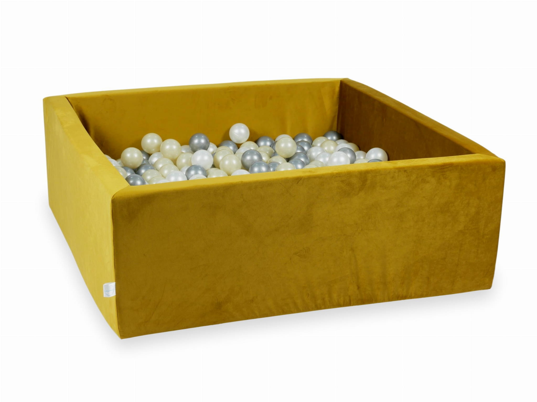 Piscine à Balles 110x110x40 Velvet dore avec balles 600 pcs (or clair, argent, perle)