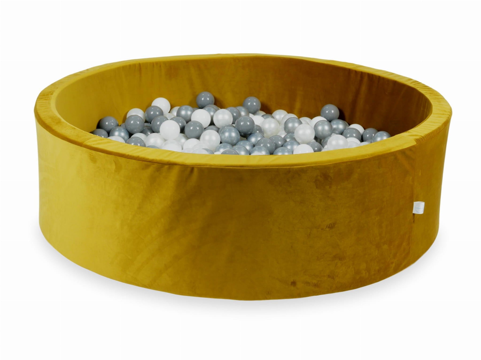 Piscine à Balles 130x40 Velvet dore avec balles 700 pcs (blanc, argent, perle, gris)