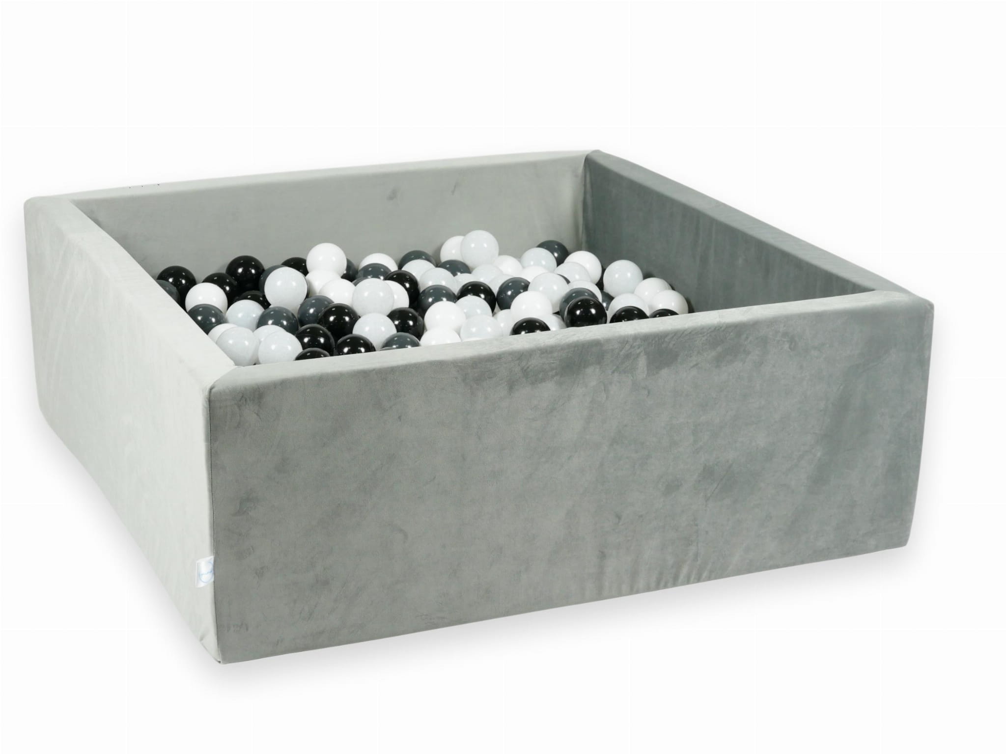 Piscine à Balles 110x110x40 Velvet gris avec balles 600 pcs (transparent, blanc, perlé, rose clair, or rose)