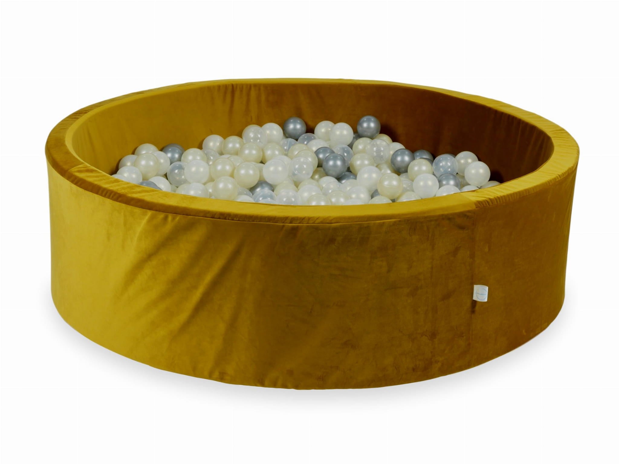 Piscine à Balles 130x40 Velvet dore avec balles 700 pcs (argent, iridescent, or clair, transparent)