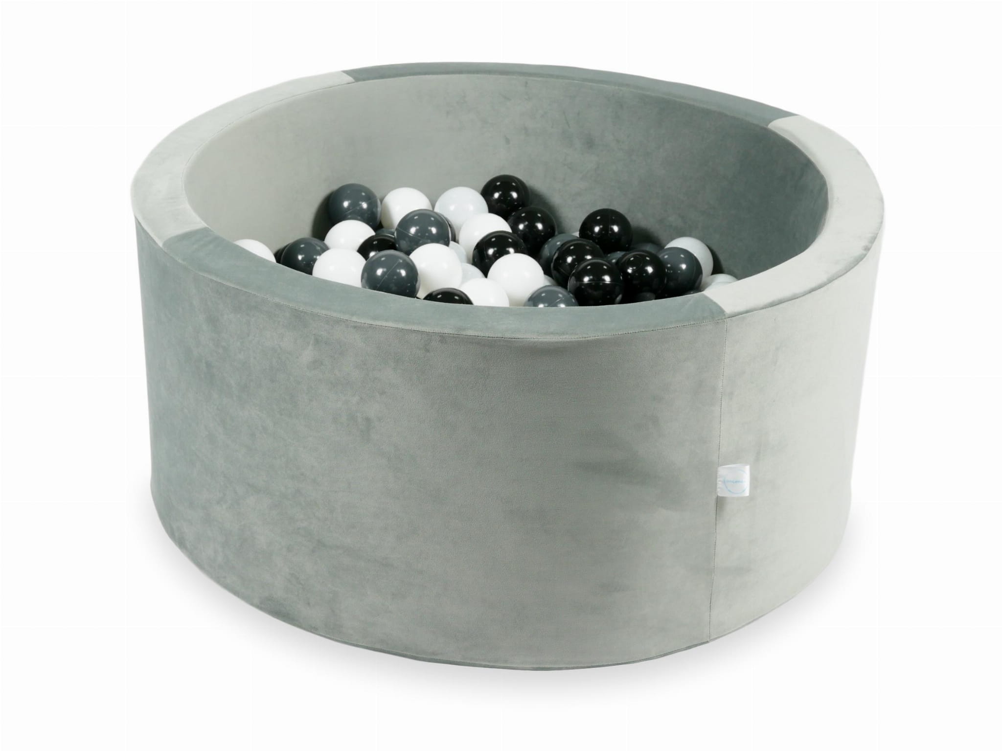 Piscine à Balles 90x40 Velvet gris avec balles 300 pcs (transparent, blanc, perlé, rose clair, or rose)