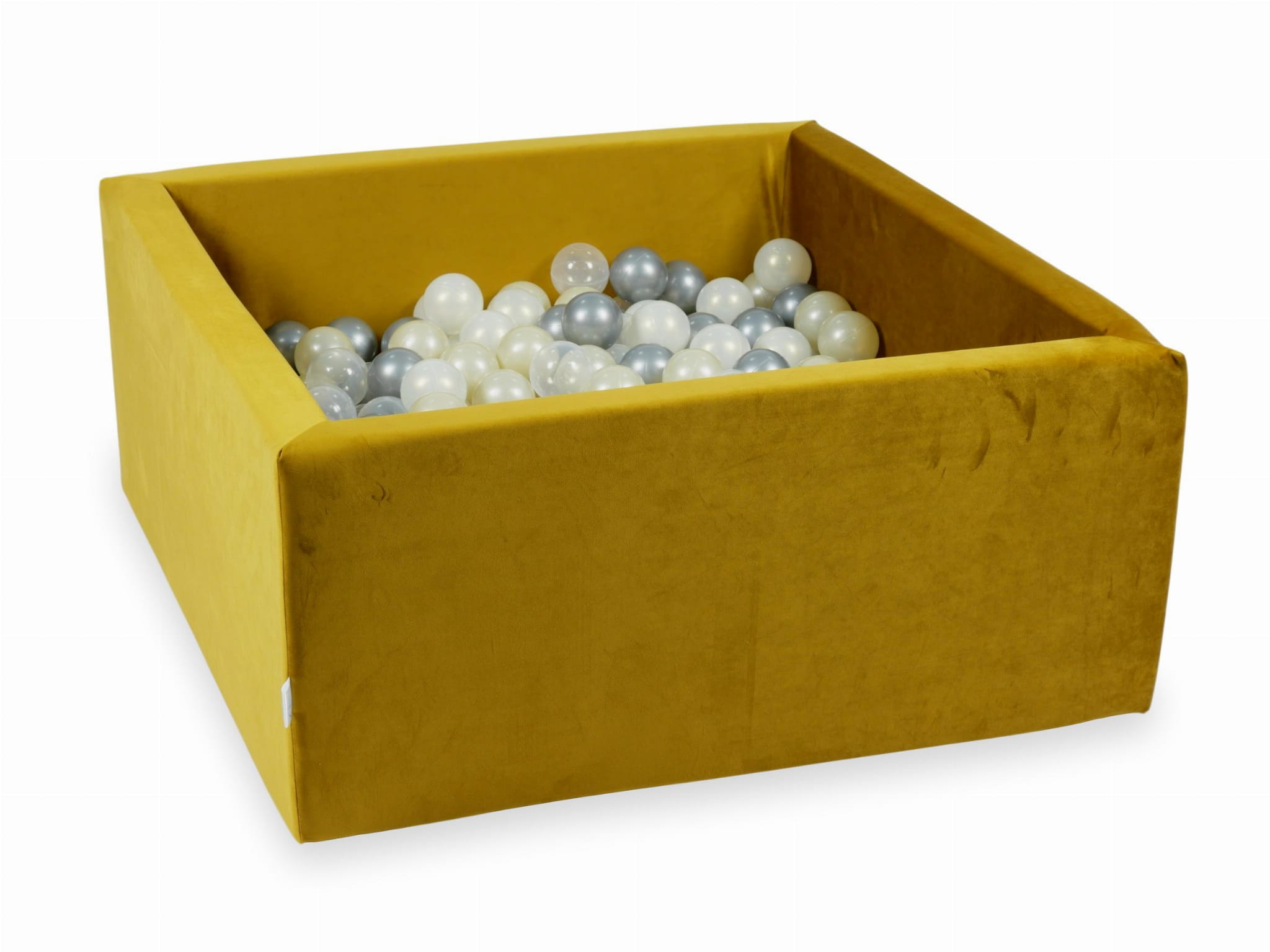 Piscine à Balles 90x90x40 Velvet dore avec balles 400 pcs (argent, iridescent, or clair, transparent)