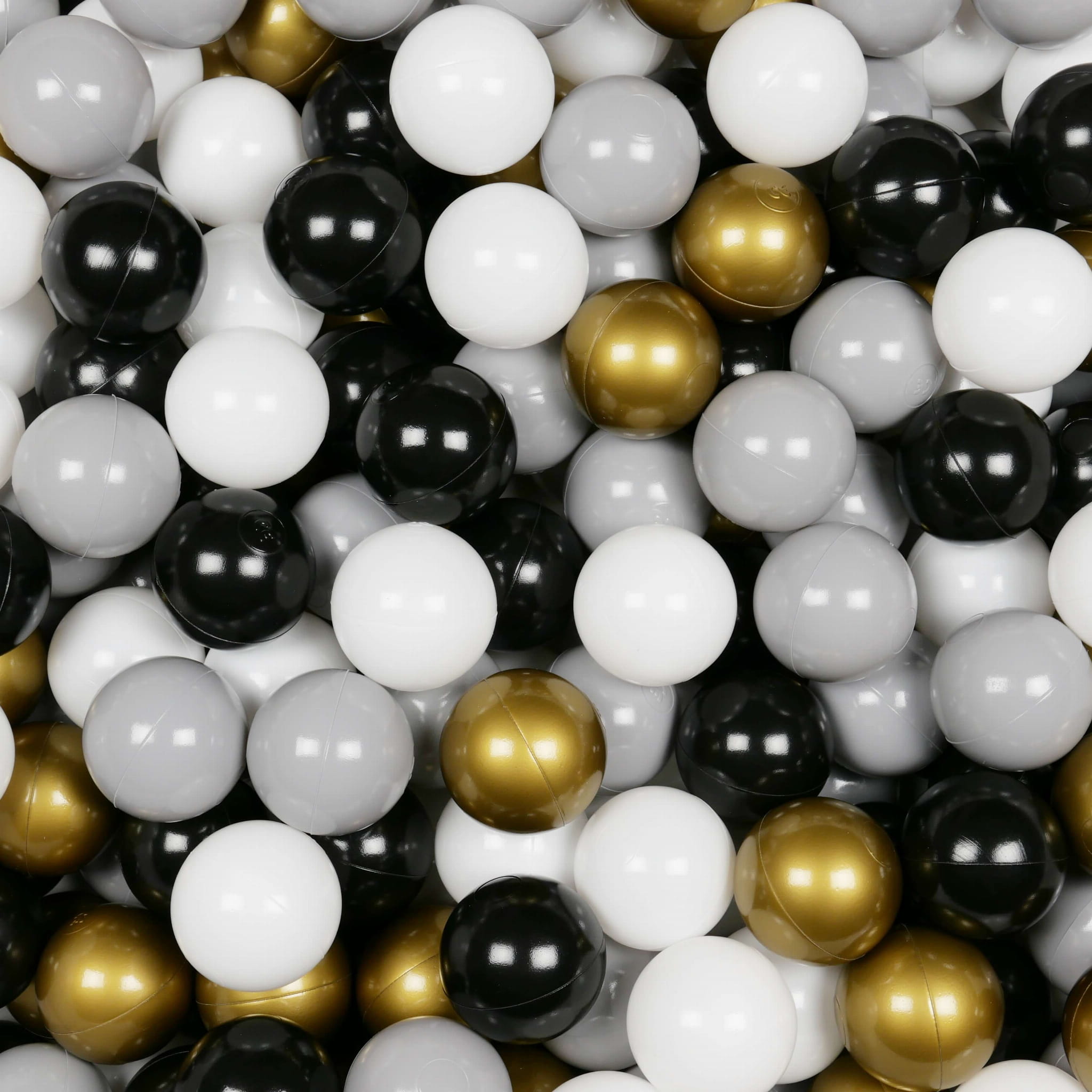 Balles de jeu ø7cm 50 pièces blanc, gris, noir, vieil dore