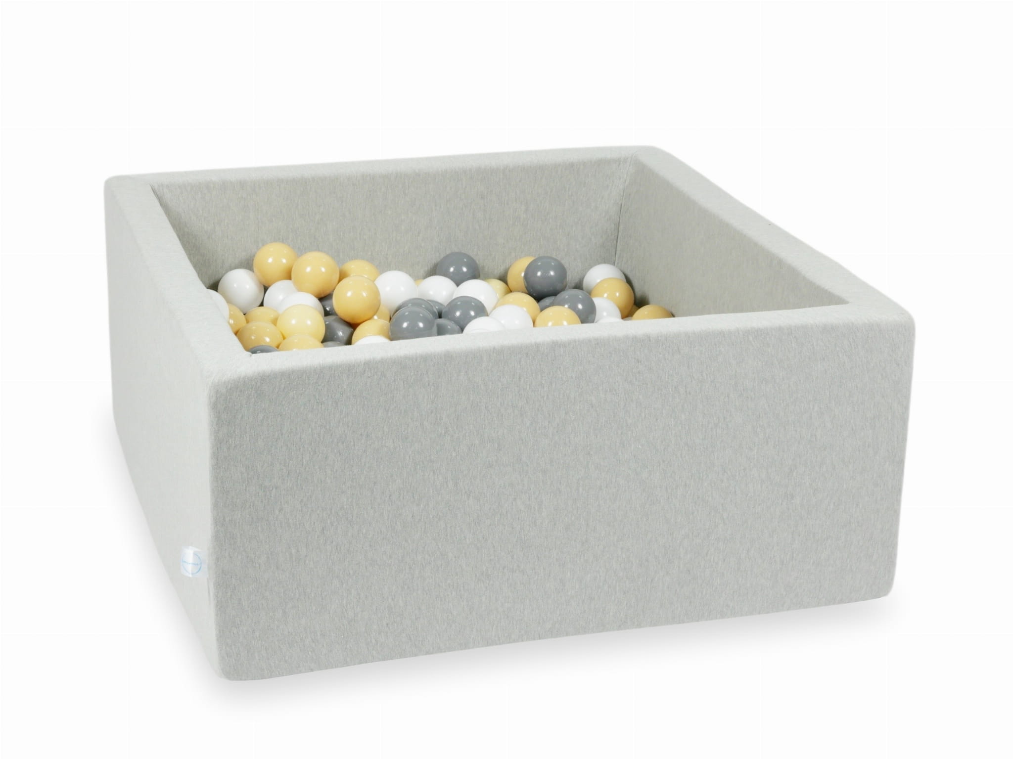 Piscine à Balles 90x90x40 gris clair avec balles 400 pcs (beige, gris, blanc)