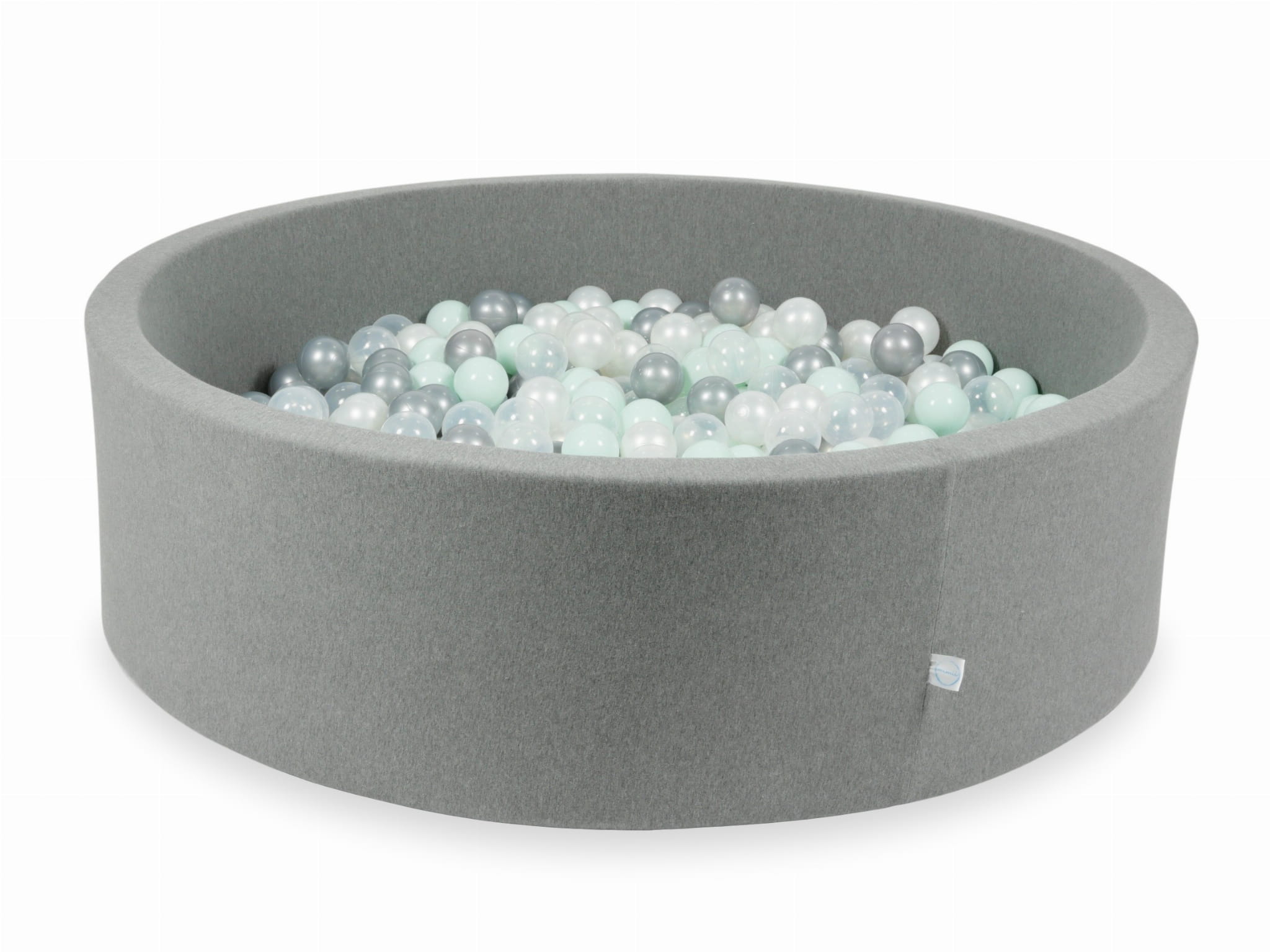 Piscine à Balles 130x40 grise avec balles 700 pcs (transparent, perle, argent, menthe claire)