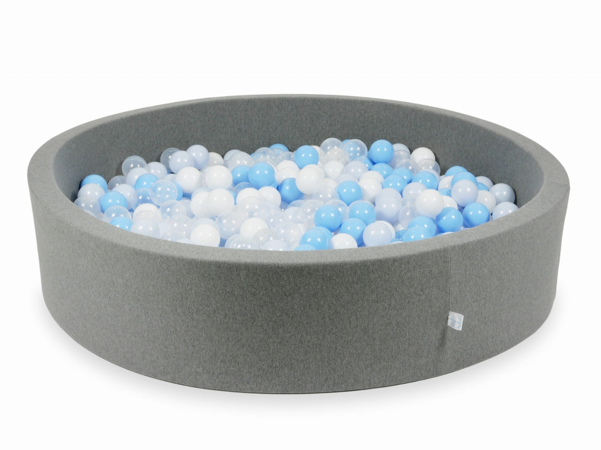 Piscine à Balles 130x30 grise avec balles 600 pcs (transparent, blanc, bleu clair, bleu clair, perle claire)