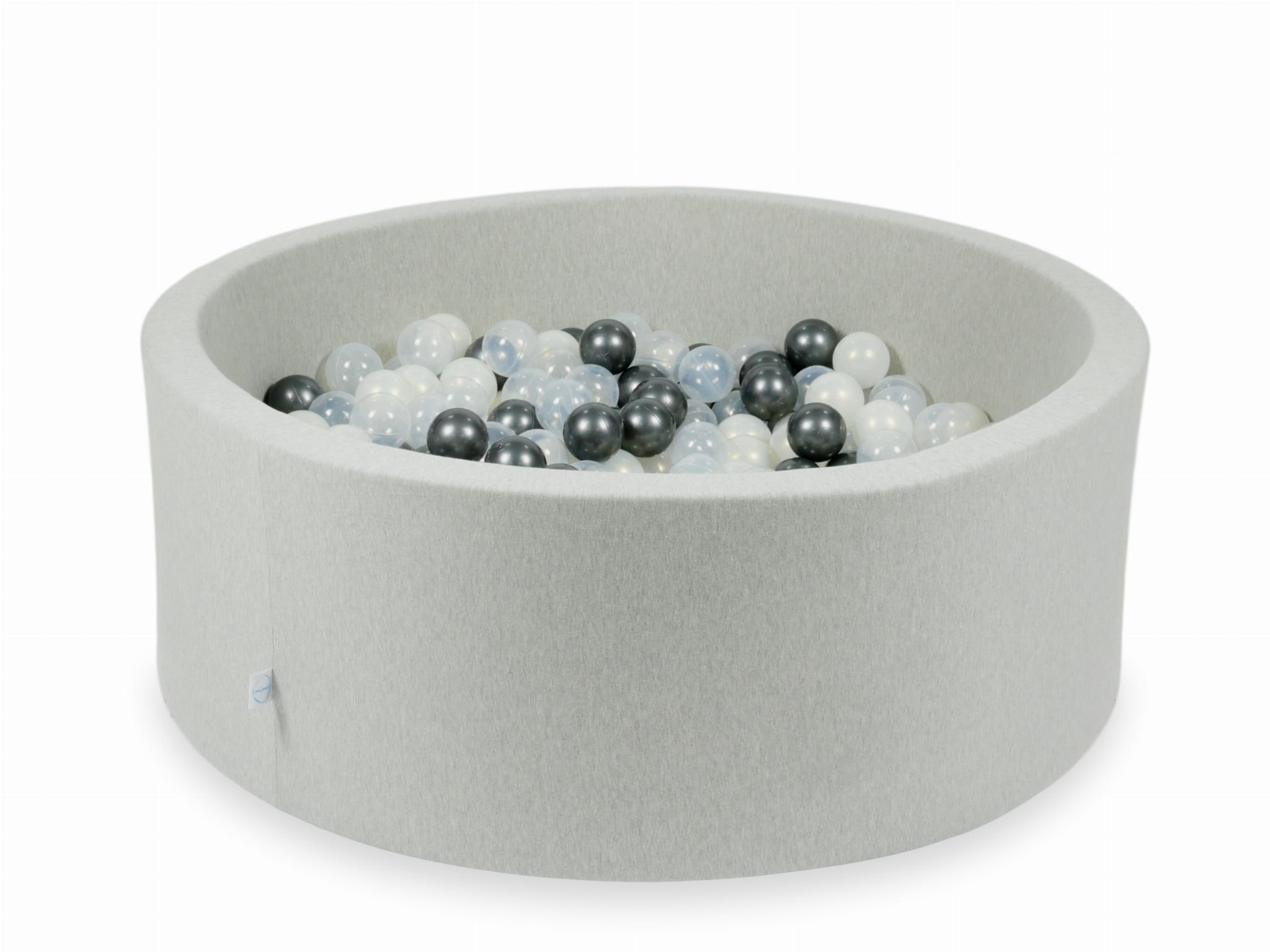 Piscine à Balles 110x40 gris clair avec balles 500 pcs (transparent, graphite métallique, iridescentes)