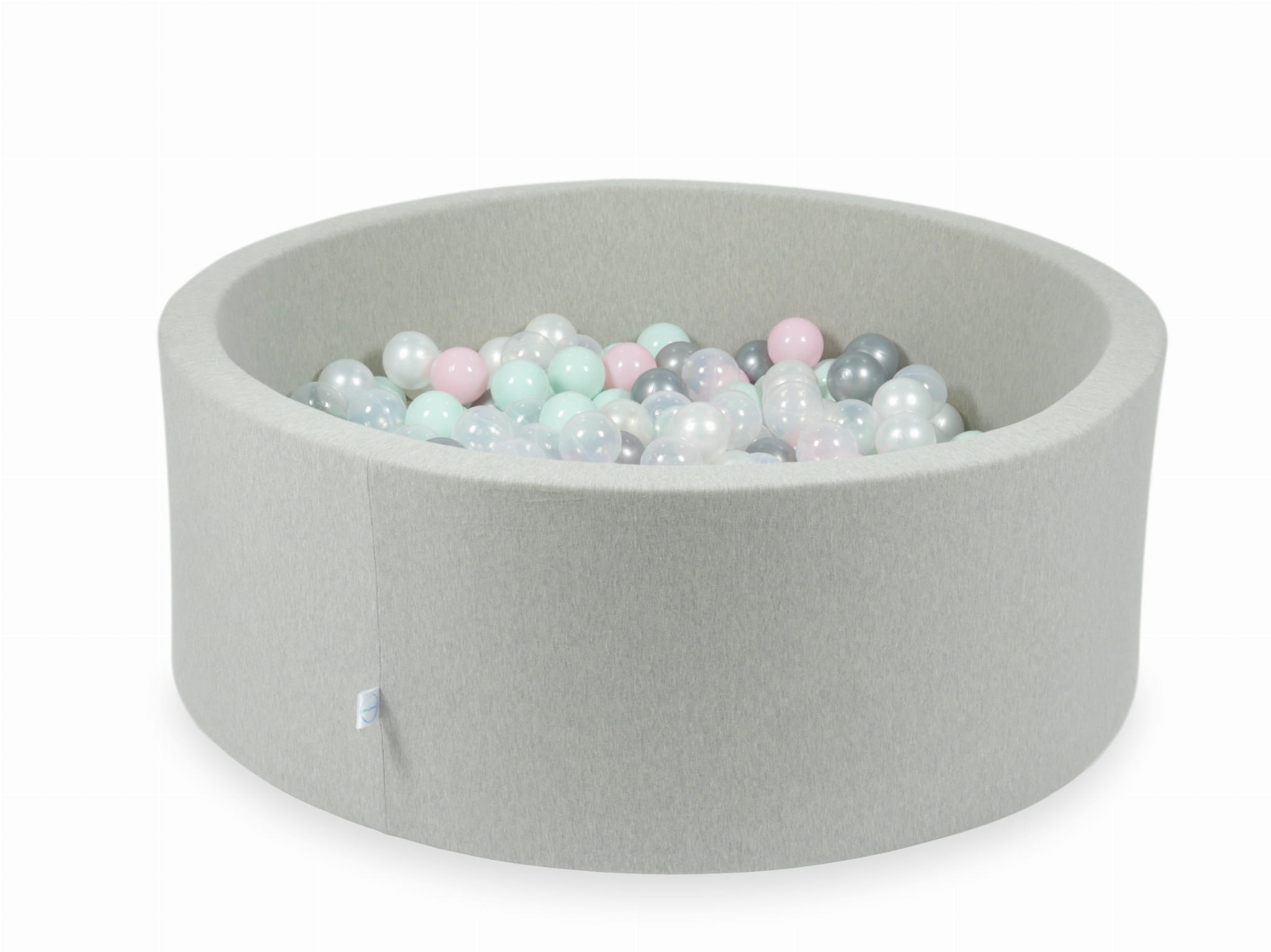 Piscine à Balles 110x40 gris clair avec balles 500 pcs (transparent, perle, argent, rose clair, menthe clair)