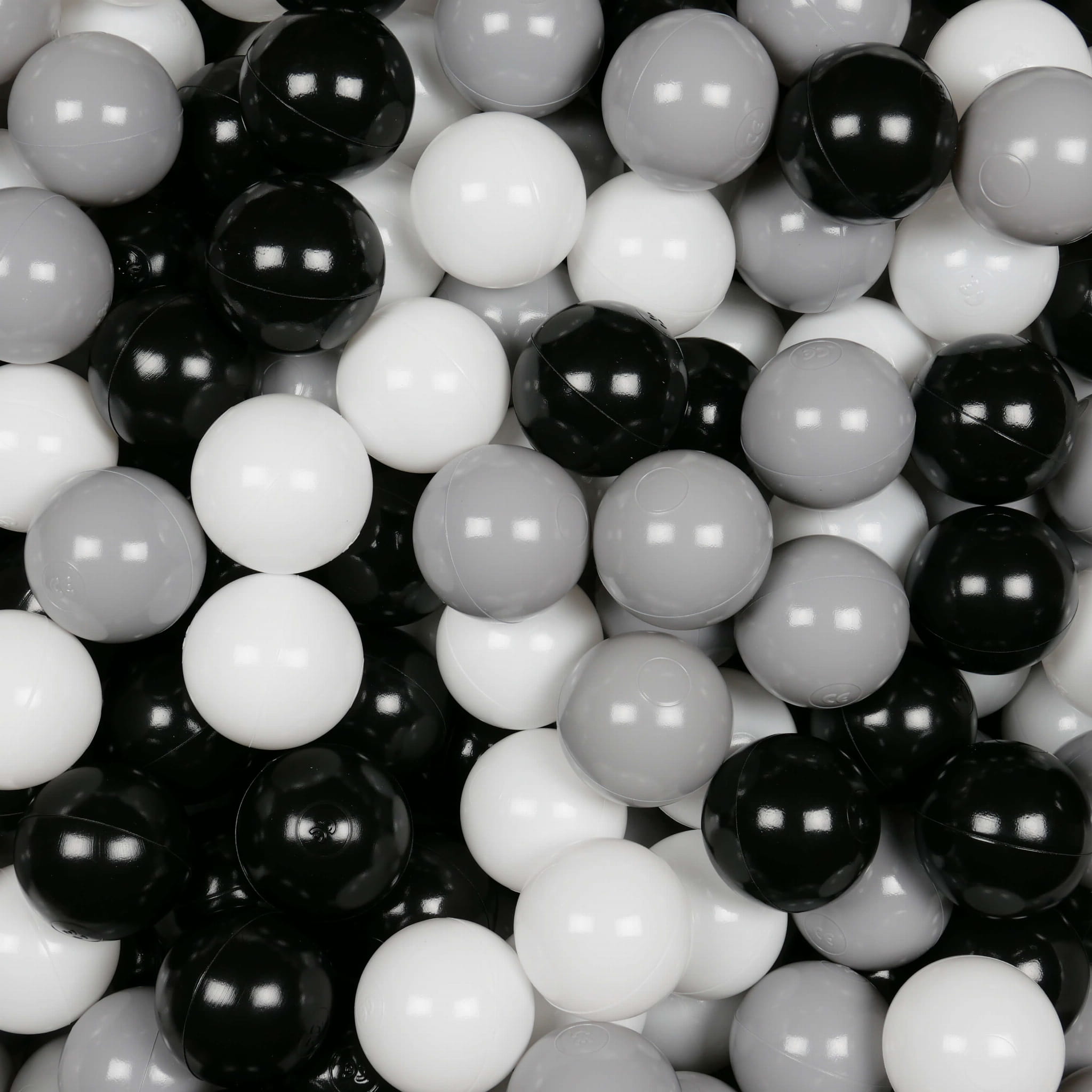 Balles de jeu ø7cm 200 pièces blanc, noir, gris