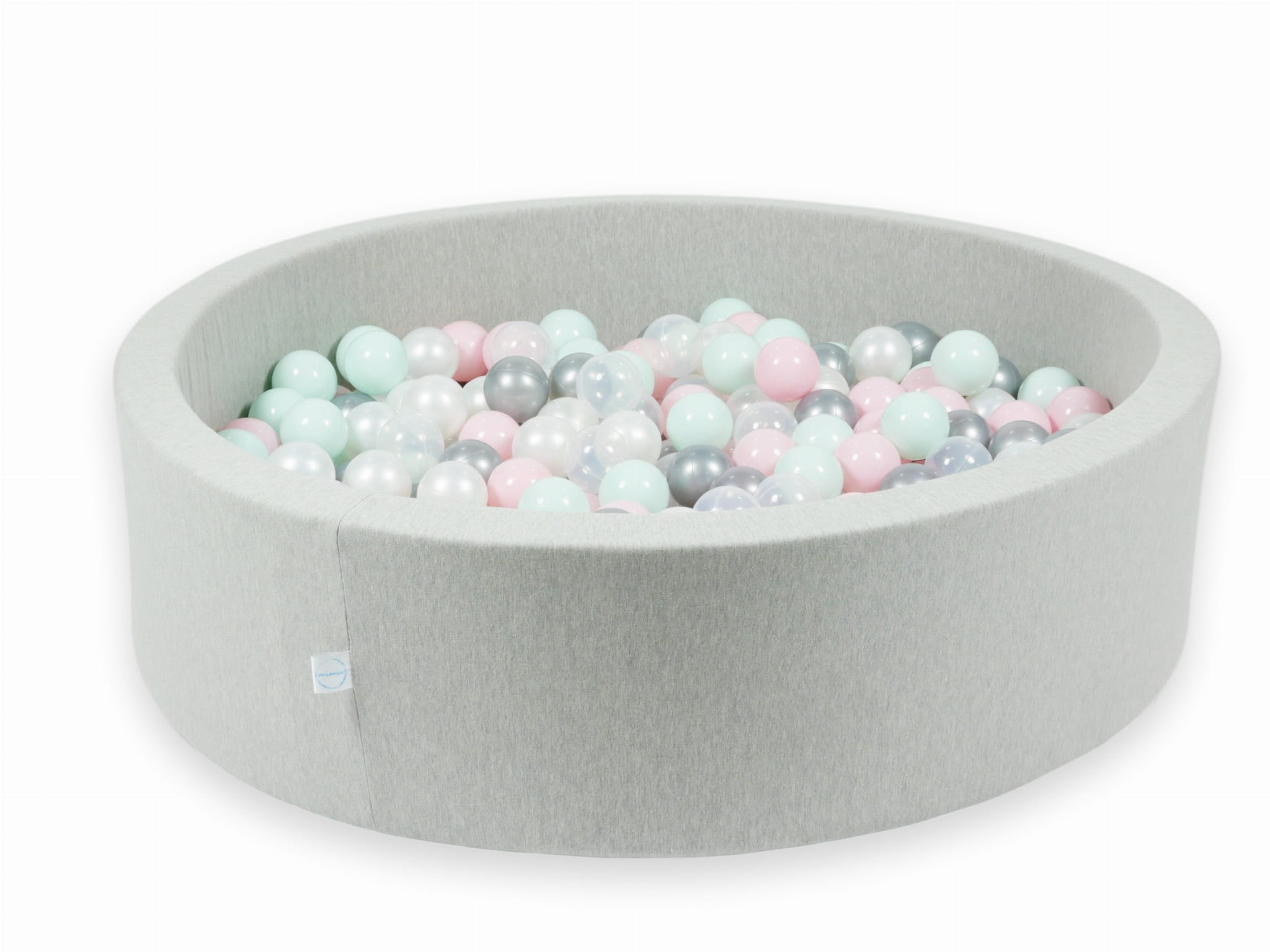 Piscine à Balles 110x30 gris clair avec balles 400 pcs (transparent, perle, argent, rose clair, menthe clair)