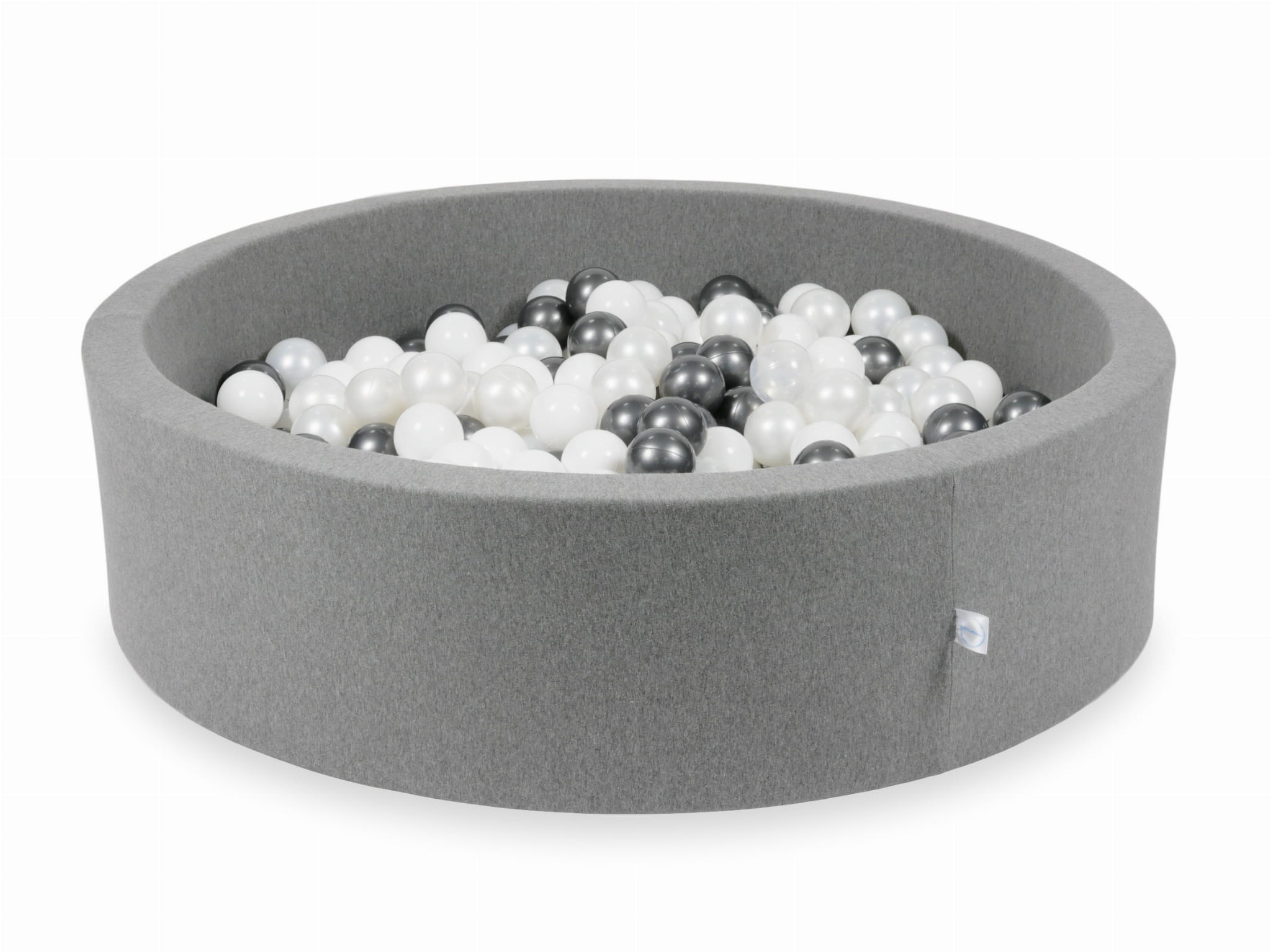 Piscine à Balles 110x30 grise avec balles 400 pcs (blanc, perle, graphite métallique)