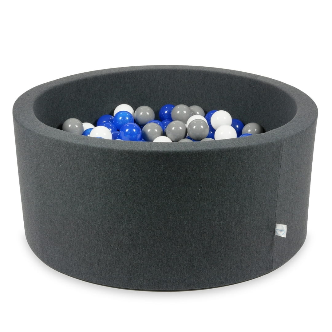 Piscine à Balles 90x40 graphite avec balles 300 pcs (bleu, blanc, gris)