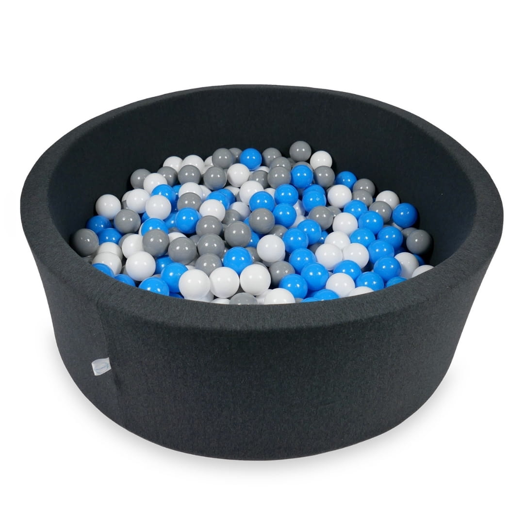 Piscine à Balles 110x40cm graphite avec balles 500pcs (bleu, blanc, gris)