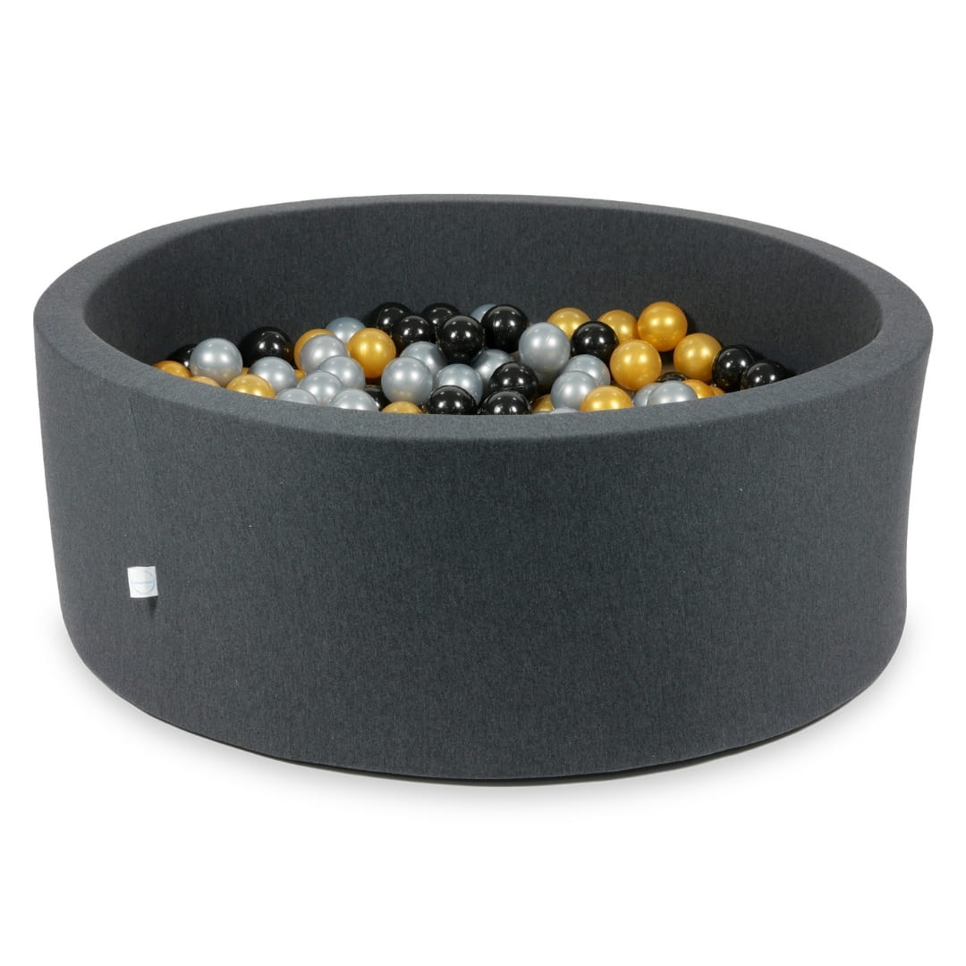 Piscine à Balles 110x40 graphite avec balles 500 pcs (argent, or, noir)