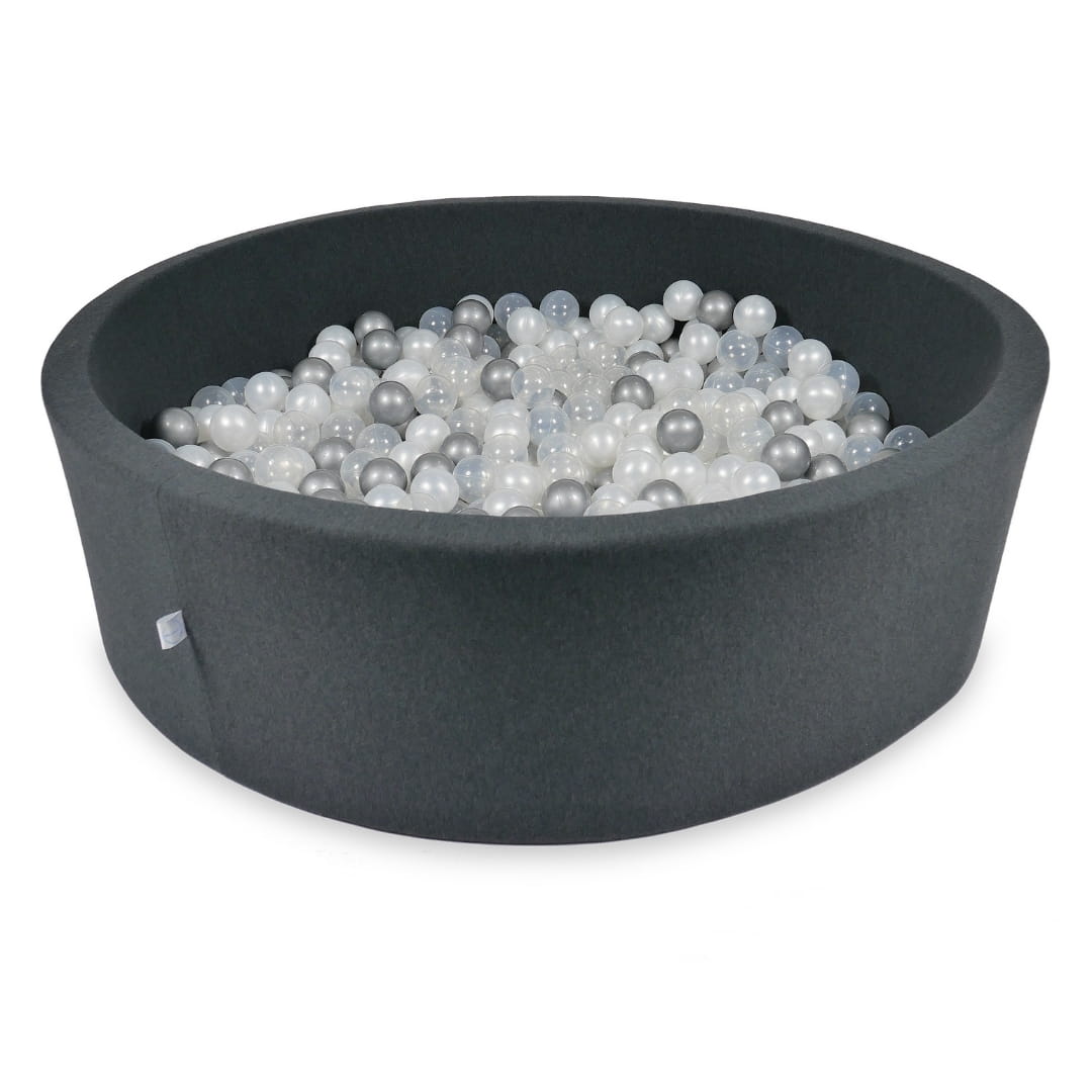 Piscine à Balles 130x40cm graphite avec balles 700pcs (perle, argent, transparent)