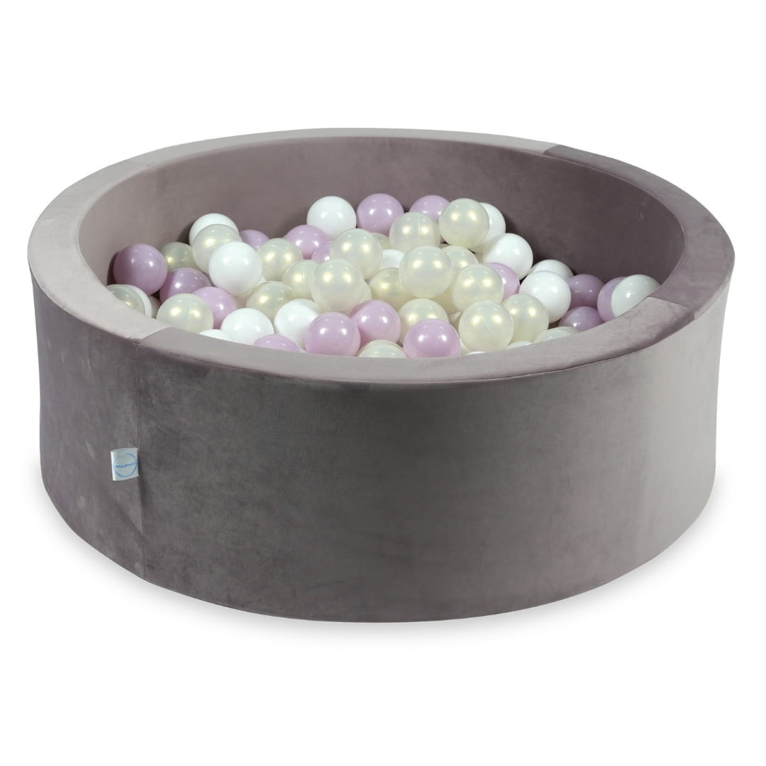 Piscine à Balles 90x30 Velvet lilac avec balles 200 pcs (blanc, rose clair perlé, iridescent)
