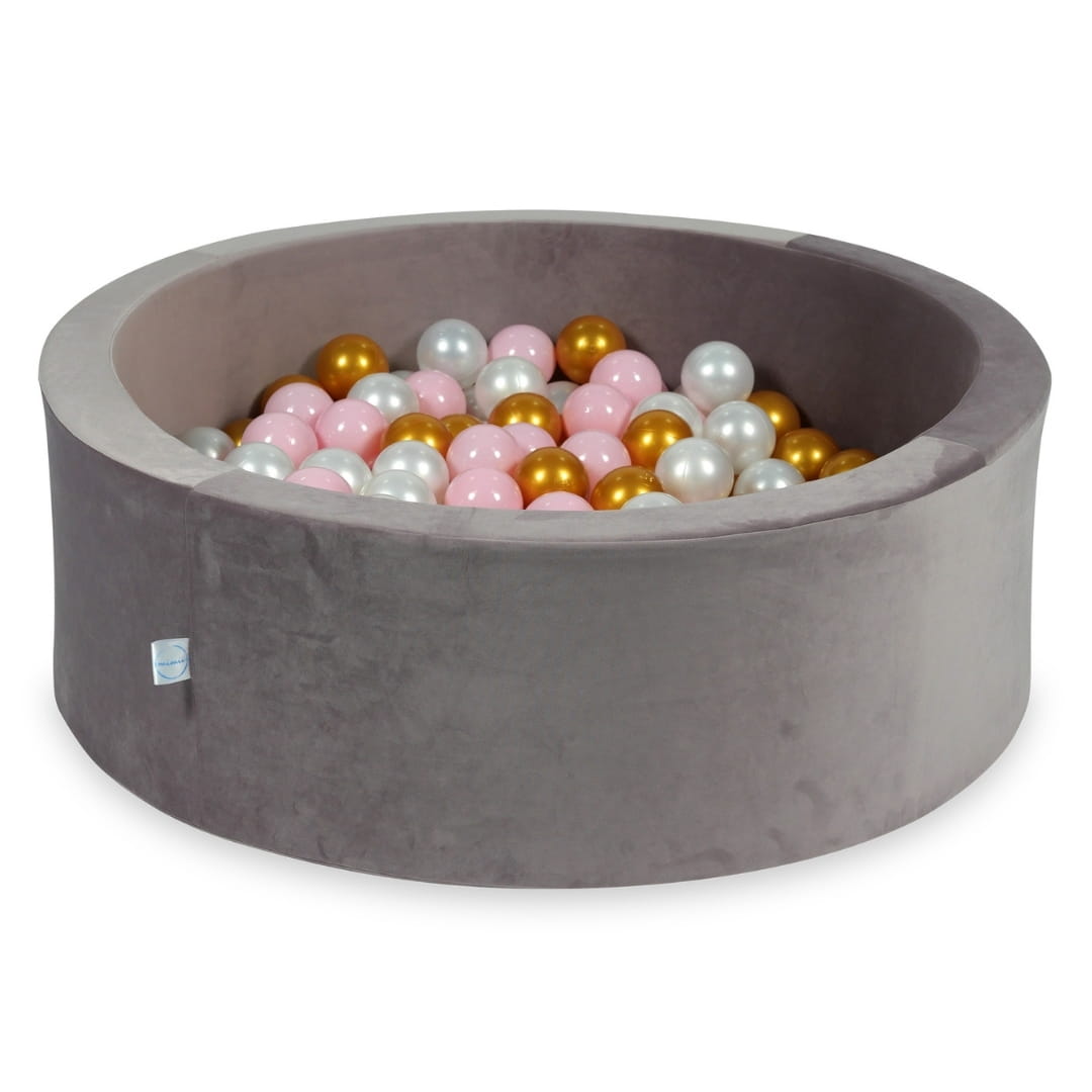 Piscine à Balles 90x30 Velvet lilac avec balles 200 pcs (rose clair, perlé, or)