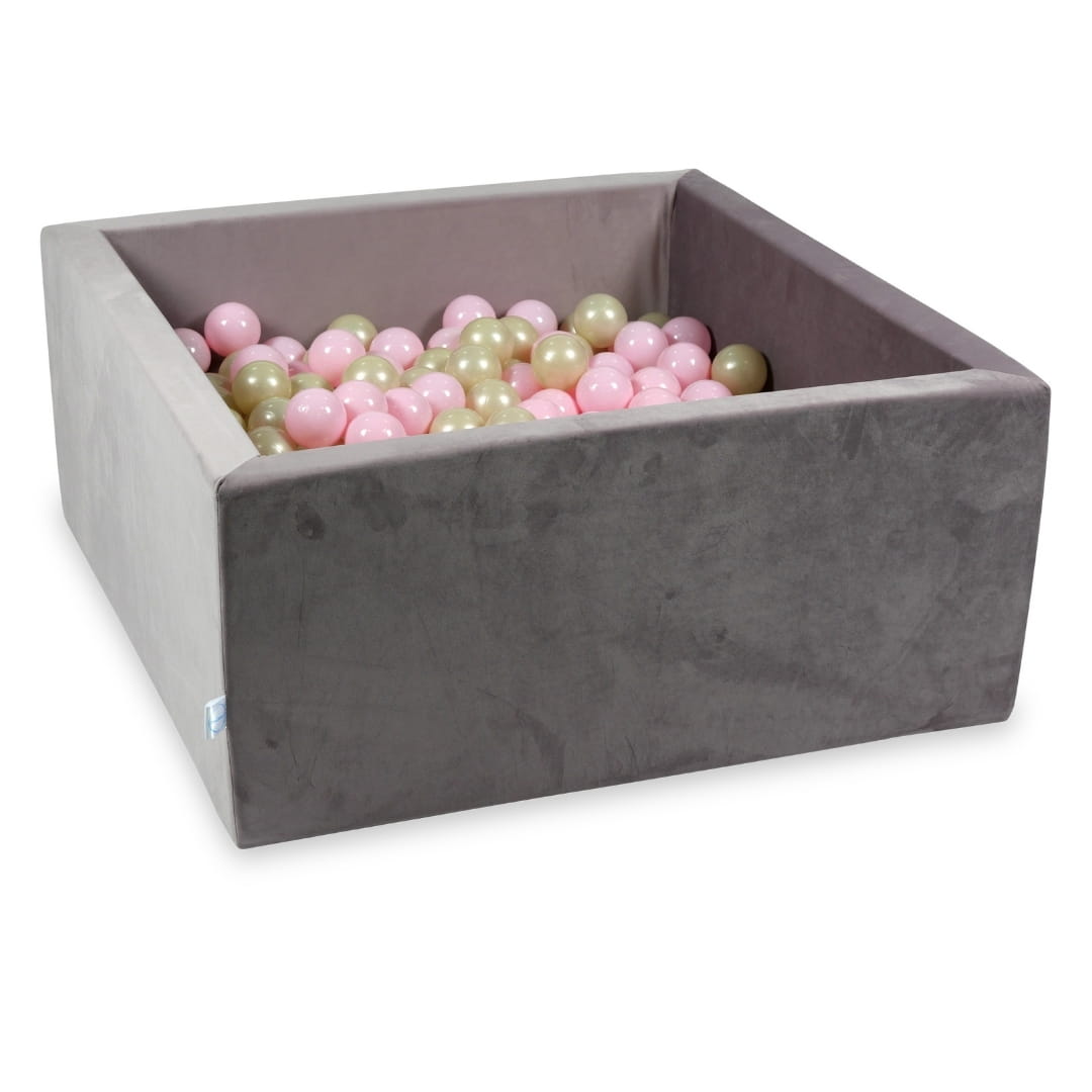 Piscine à Balles 90x90x40 Velvet lilac avec balles 400 pcs (or clair, rose clair)