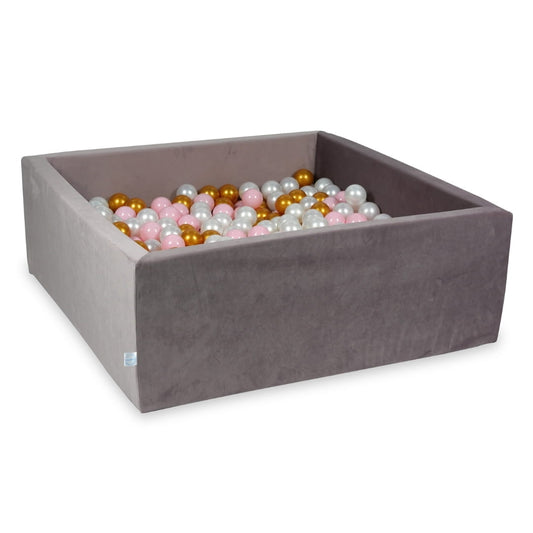 Piscine à Balles 110x110x40 Velvet lilac avec balles 600 pcs (rose clair, perlé, or)