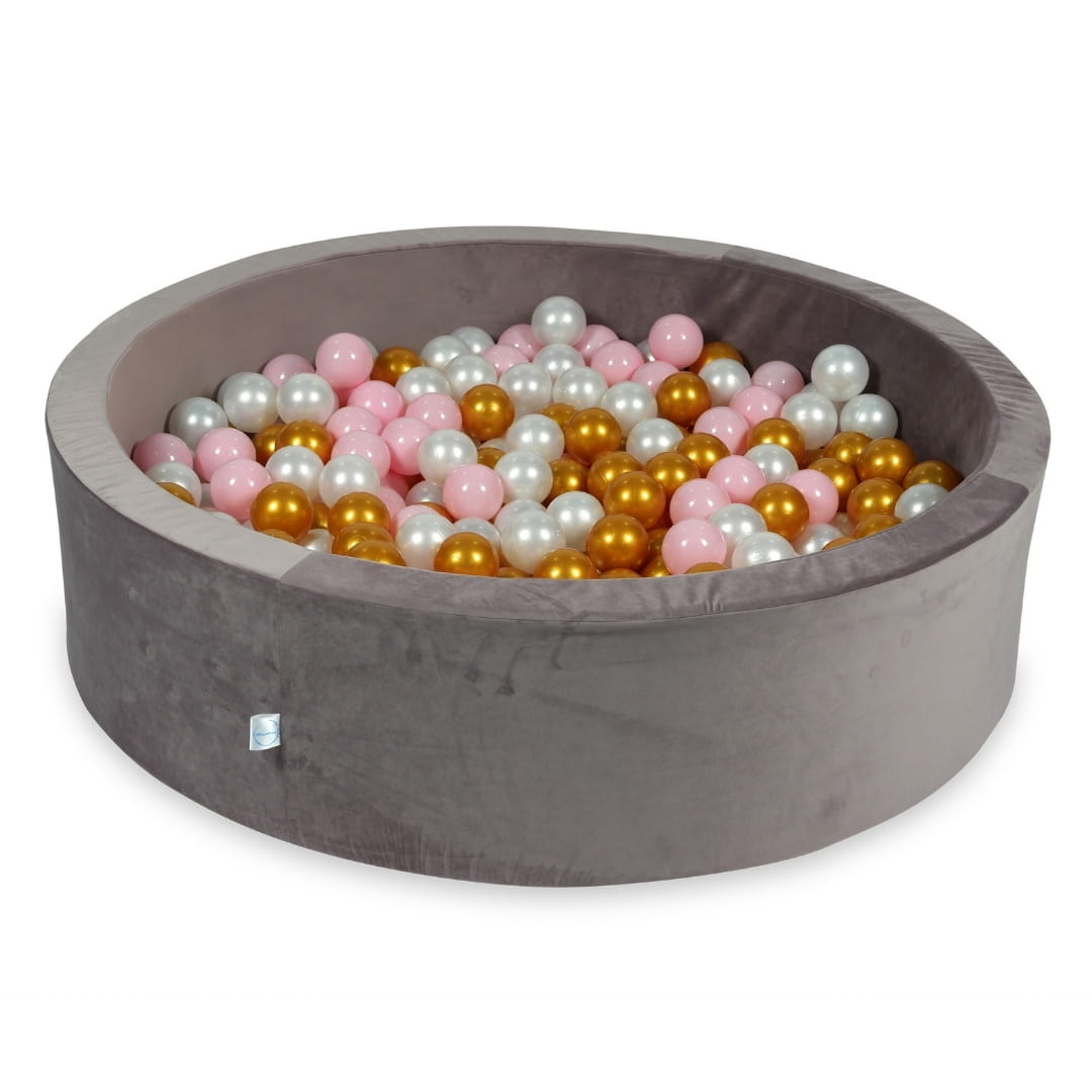 Piscine à Balles 110x30 Velvet lilac avec balles 400 pcs (rose clair, perlé, or)