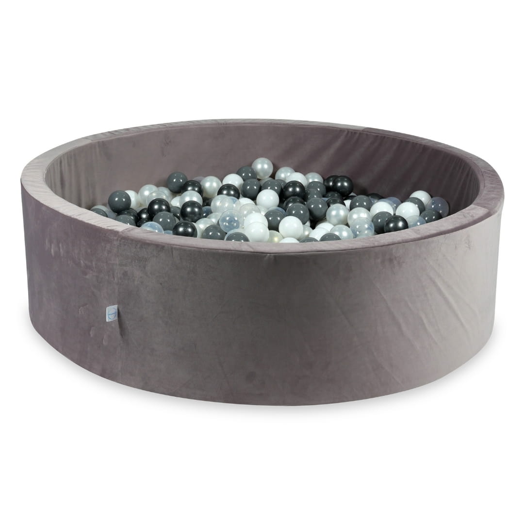 Piscine à Balles 130x40 Velvet lilac avec balles 700 pcs (perle, gris, blanc, transparent, graphite métallique)