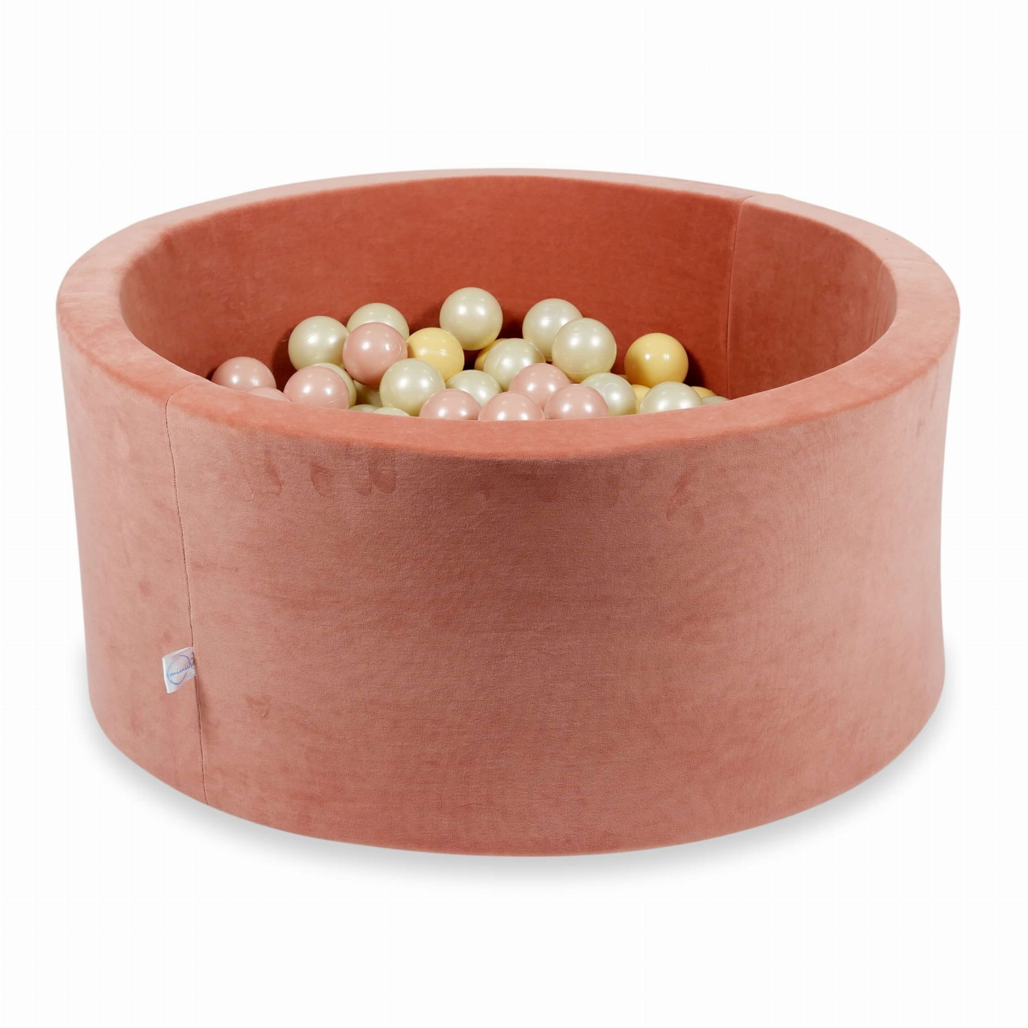 Piscine à Balles 90x40 Velvet Soft canyon clay avec balles 300 pcs (transparent, blanc, perle, argent, or clair)