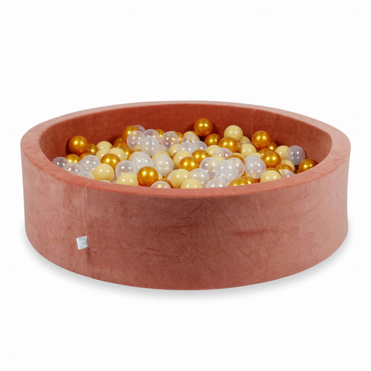 Piscine à Balles 110x30 Velvet Soft canyon clay avec balles 400 pcs (or clair, iridescent, vieil or)