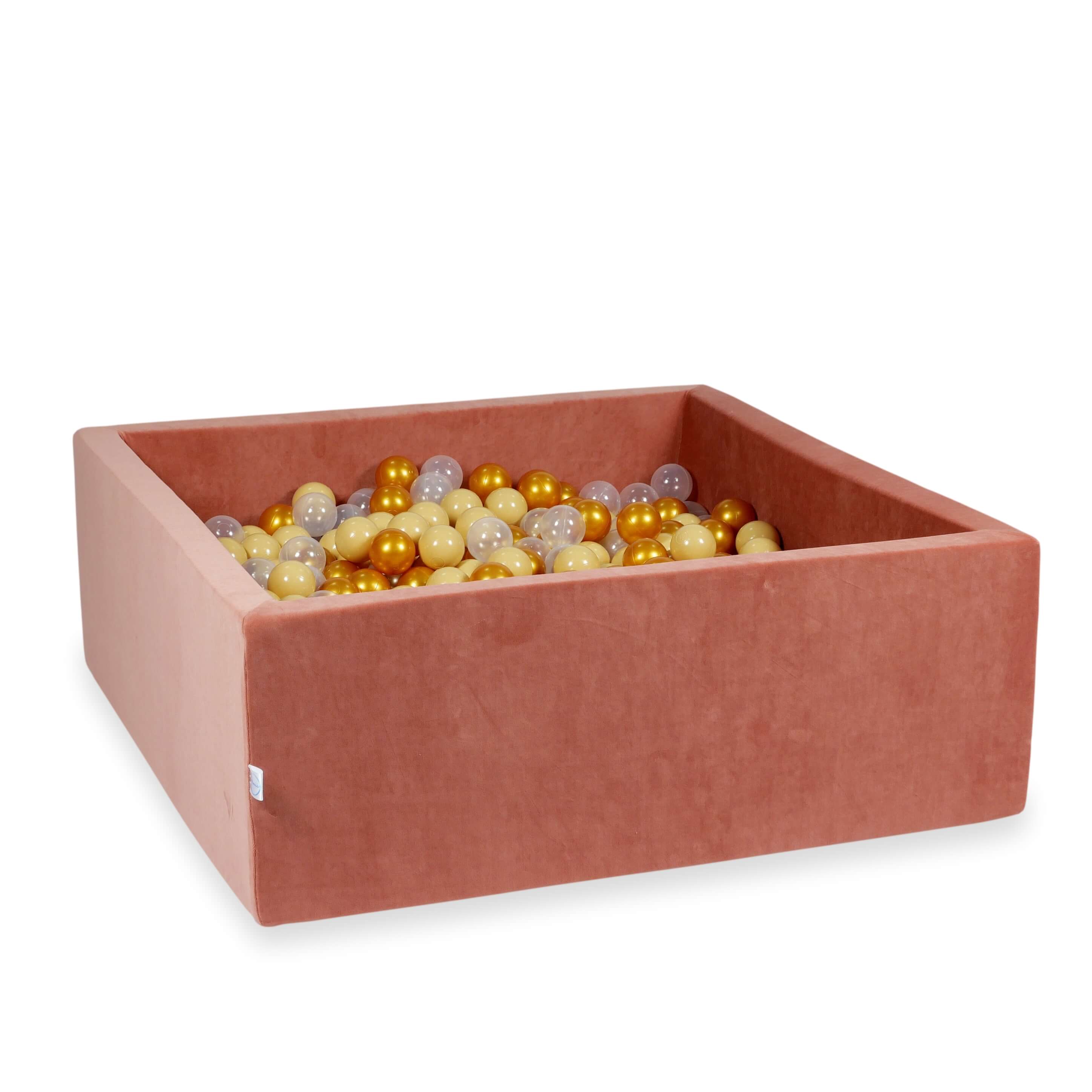 Piscine à Balles 110x110x40 Velvet Soft canyon clay avec balles 600 pcs (or, beige, transparent)