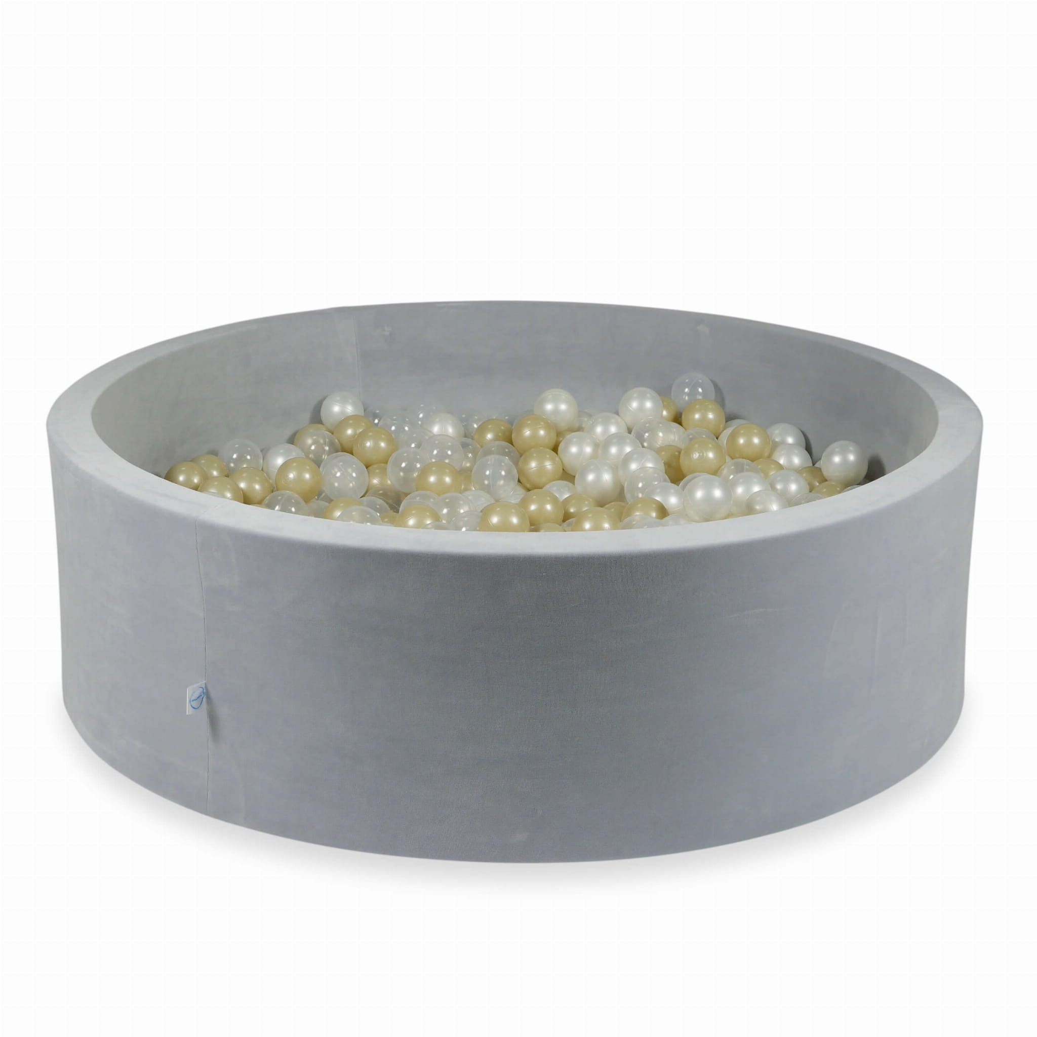 Piscine à Balles 130x40 Velvet Soft gris clair avec balles 700 pcs (transparent, or clair, perle)