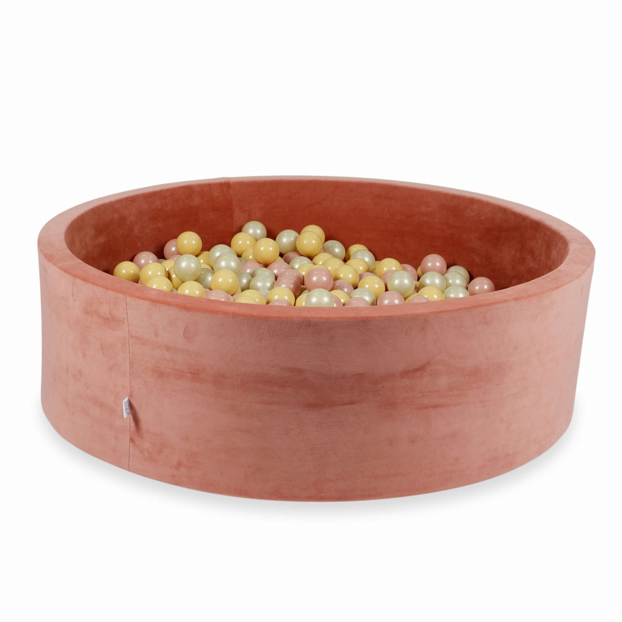 Piscine à Balles 130x40 Velvet Soft canyon clay avec balles 700 pcs (transparent, blanc, perle, argent, or clair)