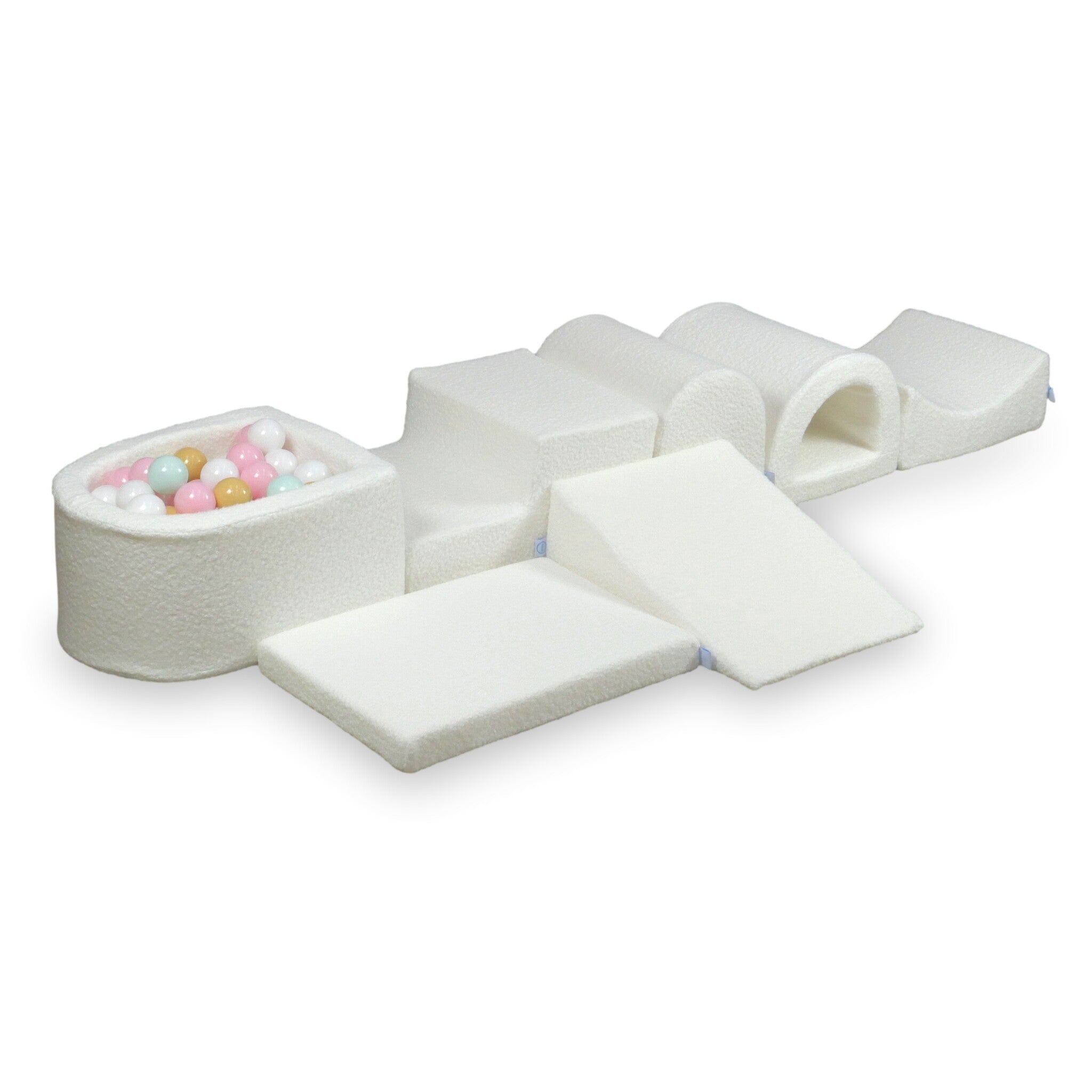 Plus grande aire de jeux en mousse avec piscine micro Boucle Blanc + 100 balles