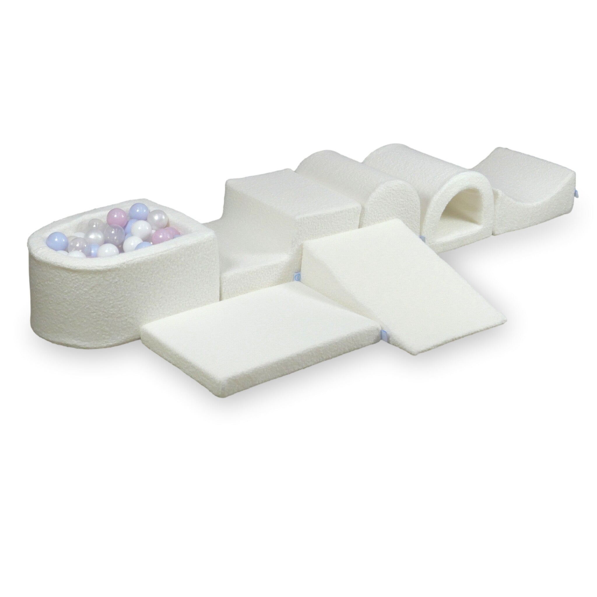 Plus grande aire de jeux en mousse avec piscine micro Boucle Blanc + 100 balles