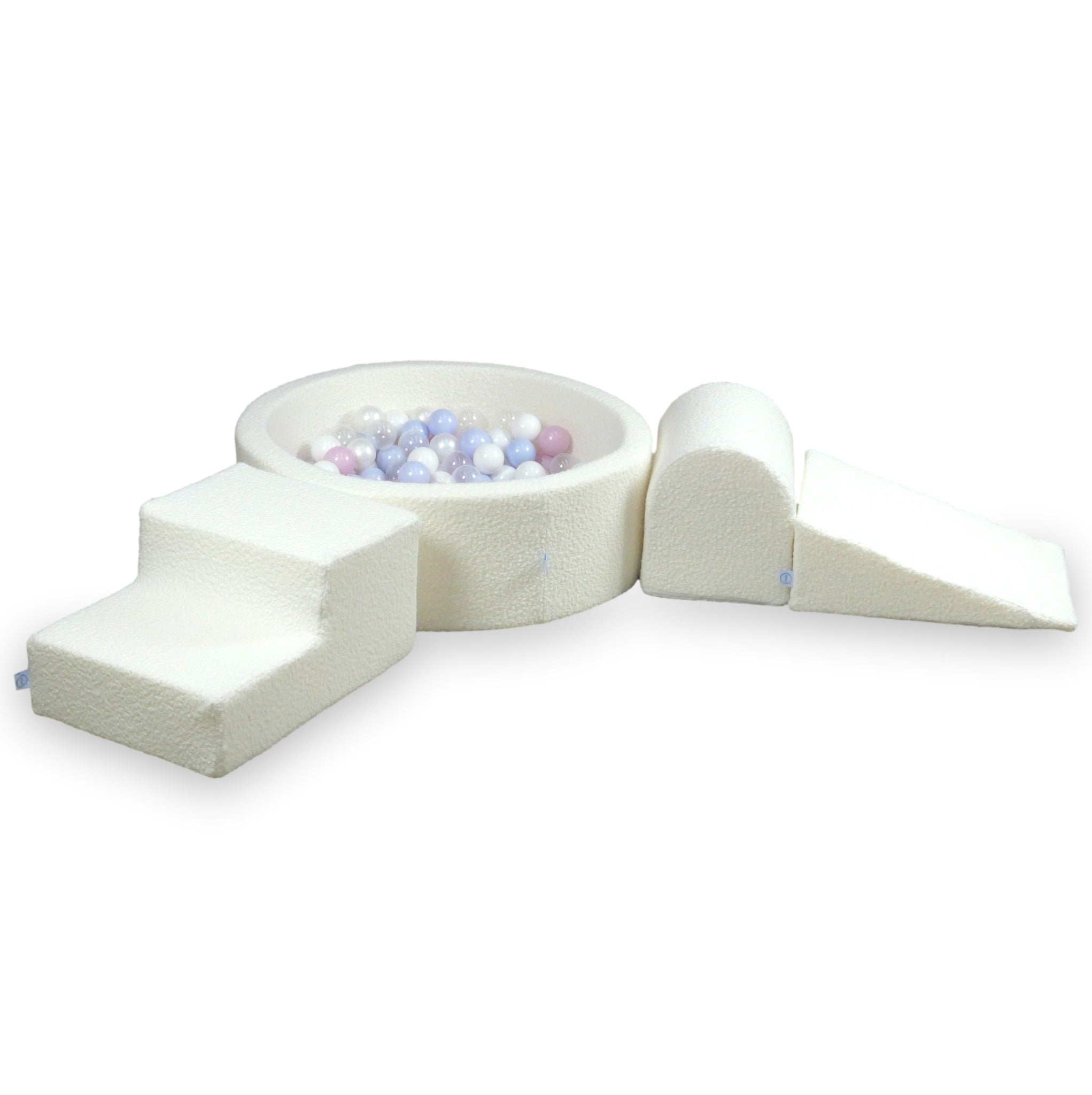 Aire de jeux en mousse avec piscine ronde 90x30 Boucle Blanc + 200 balles
