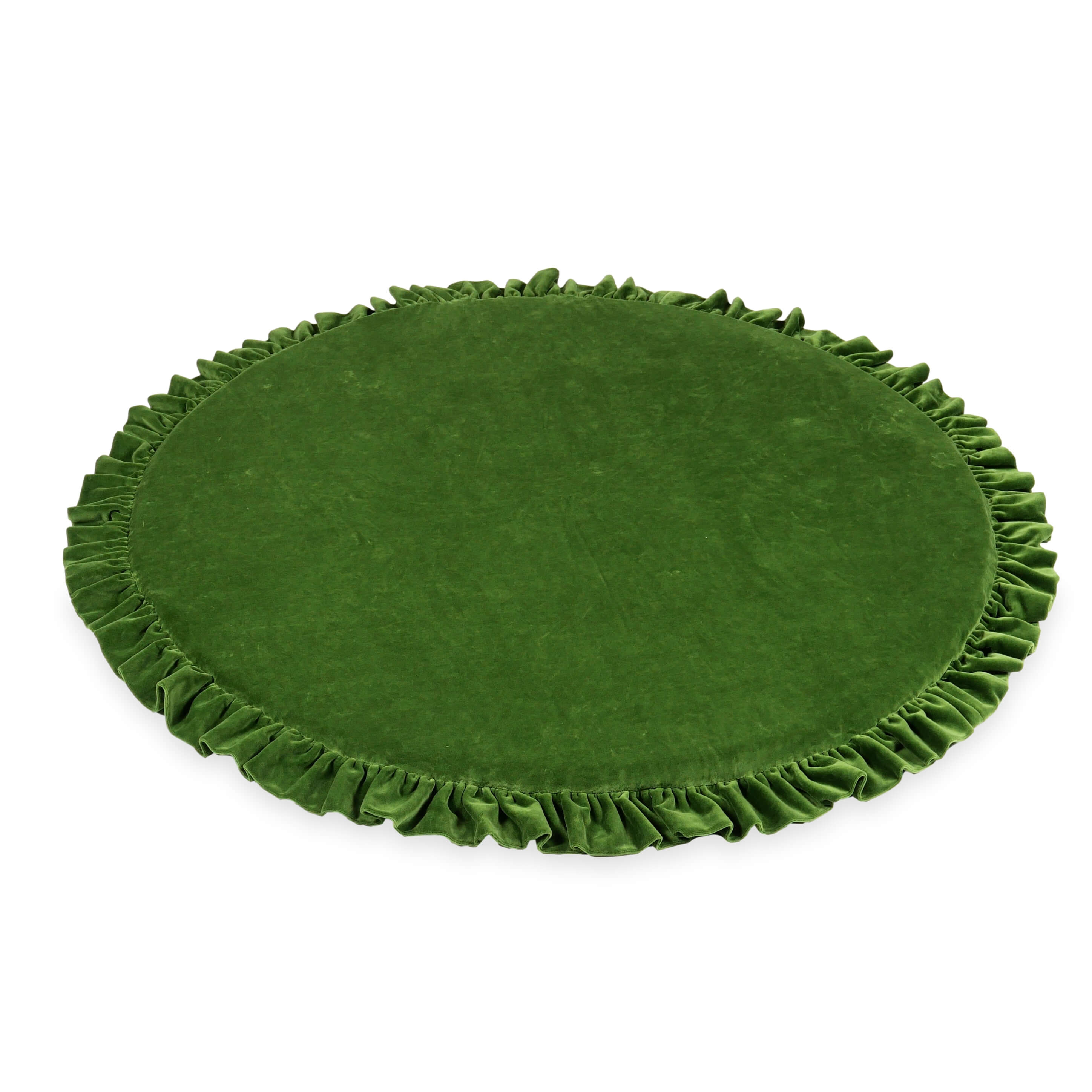 Tapis de jeu bébé rond 100 cm avec volant en velvet soft