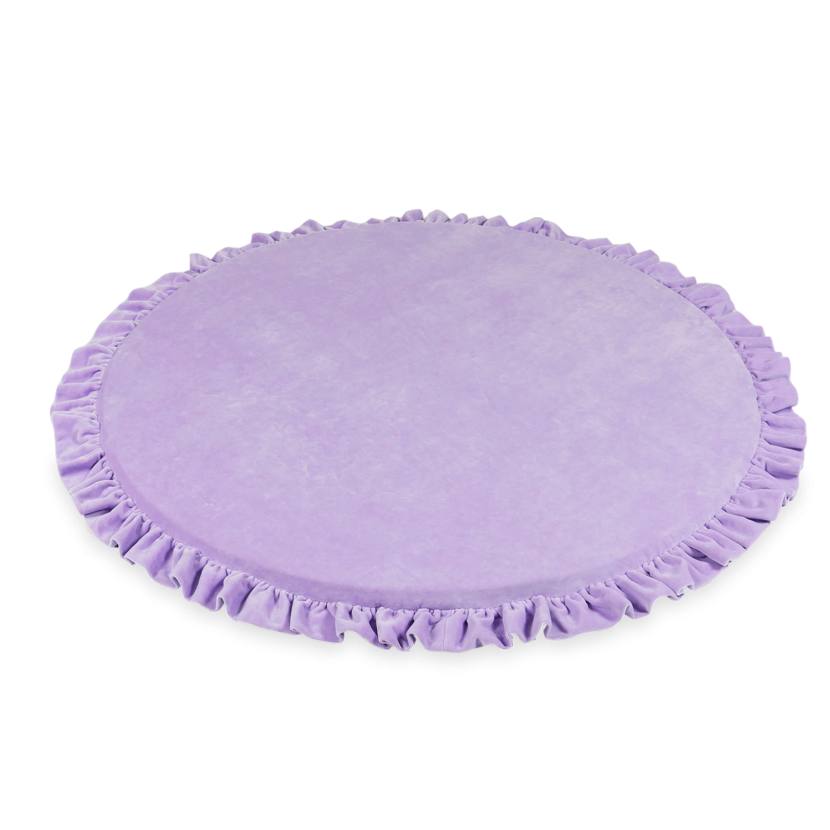 Tapis de jeu bébé rond 100 cm avec volant en velvet soft
