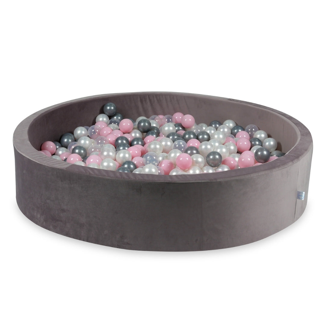 Piscine à balles en velours velvet lilac 130x30 cm avec 600 balles