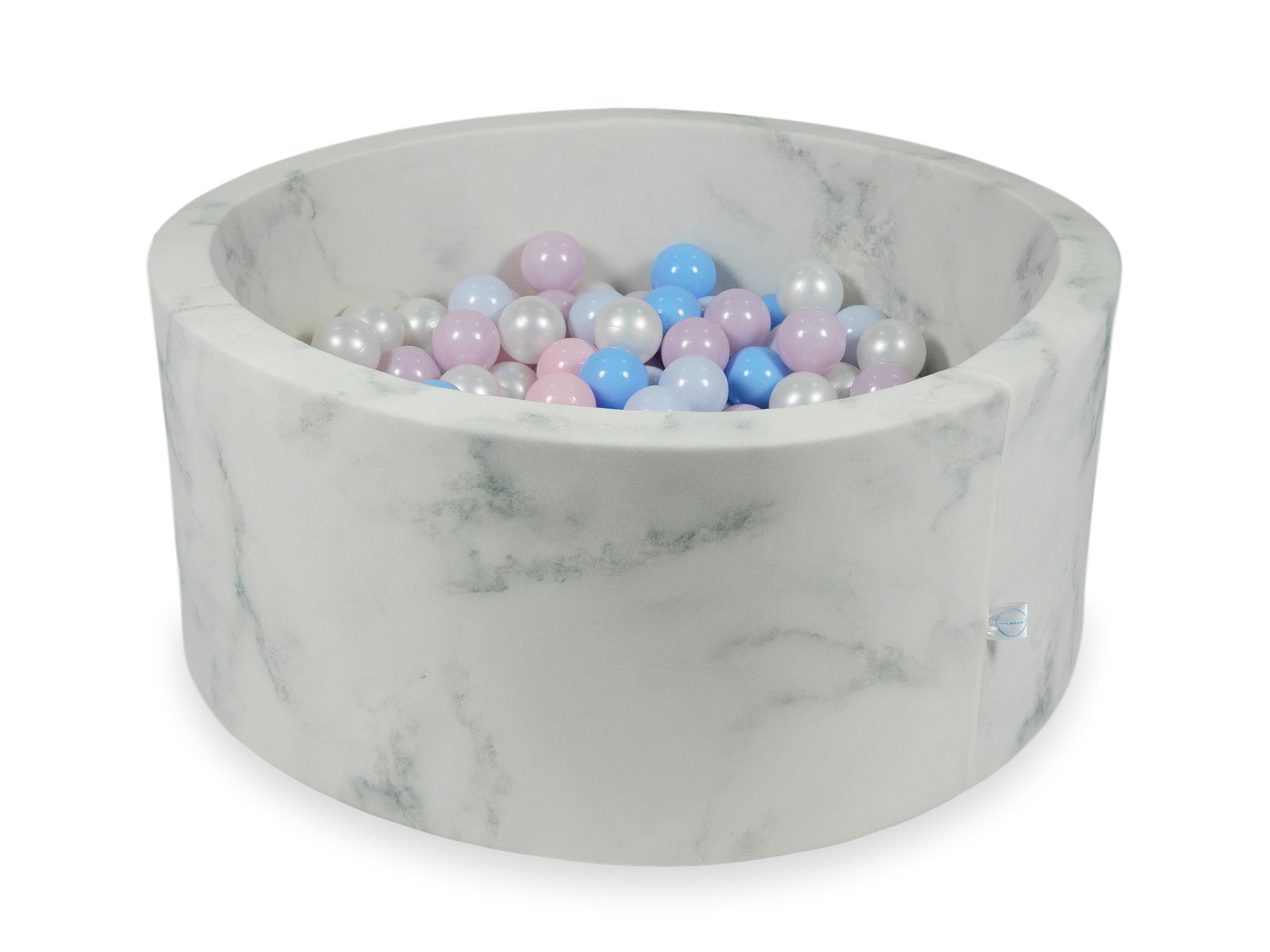 Piscine à balles en velours Marble 90x40 cm avec 300 balles
