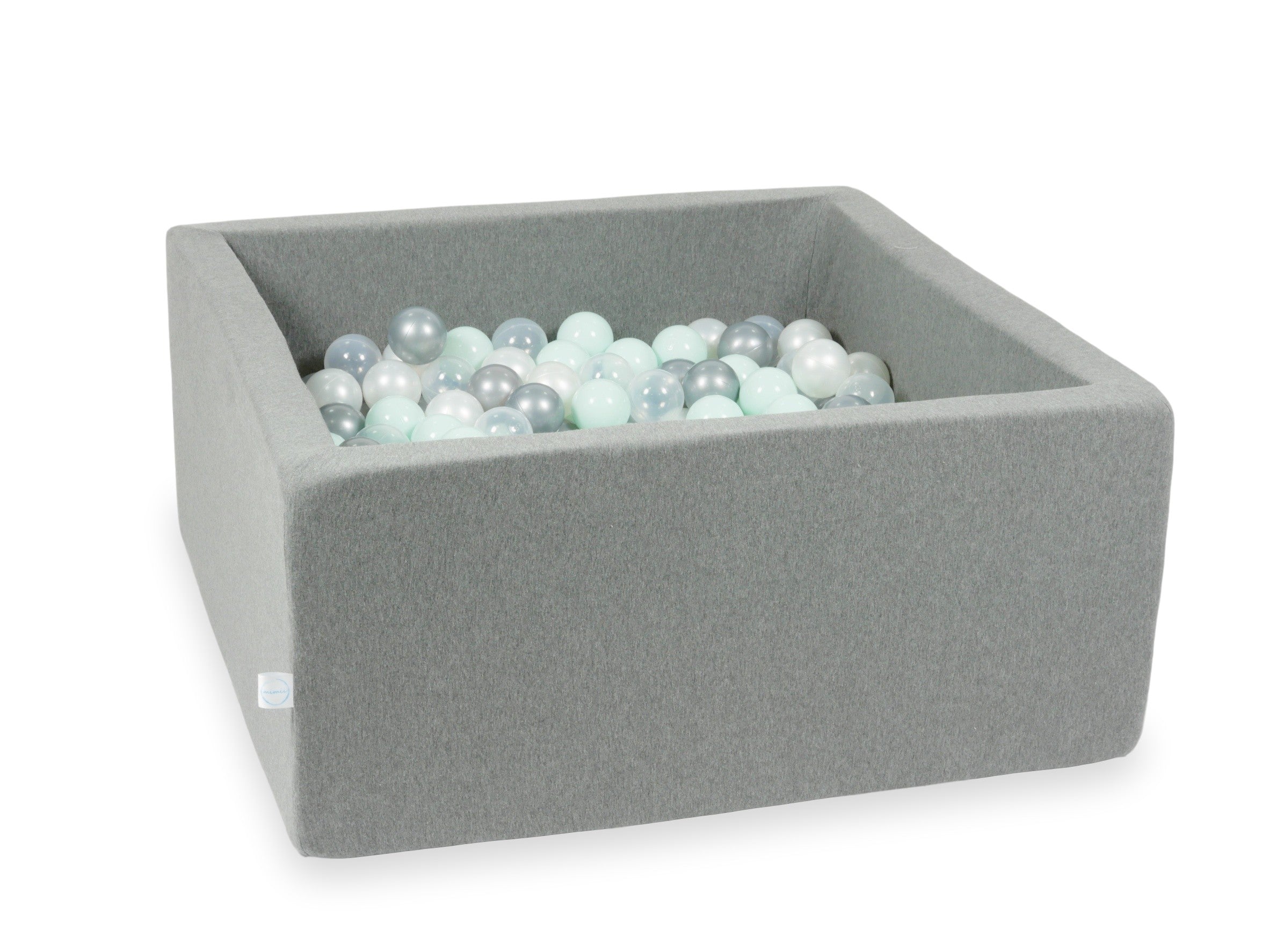 Piscine à balles carrée 90x90x40 cm en Gris, 400 balles