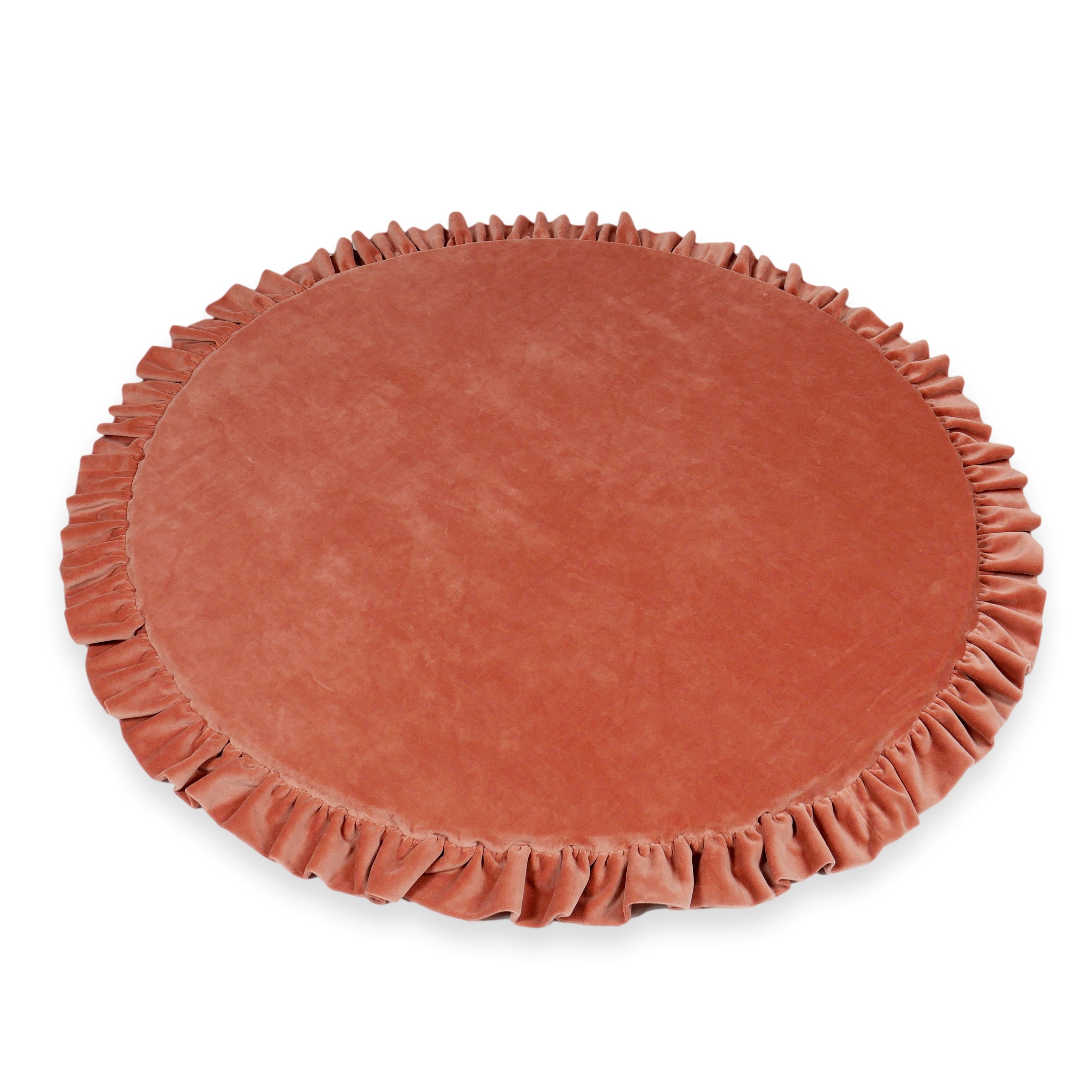 Tapis de jeu bébé rond 100 cm avec volant en velvet soft