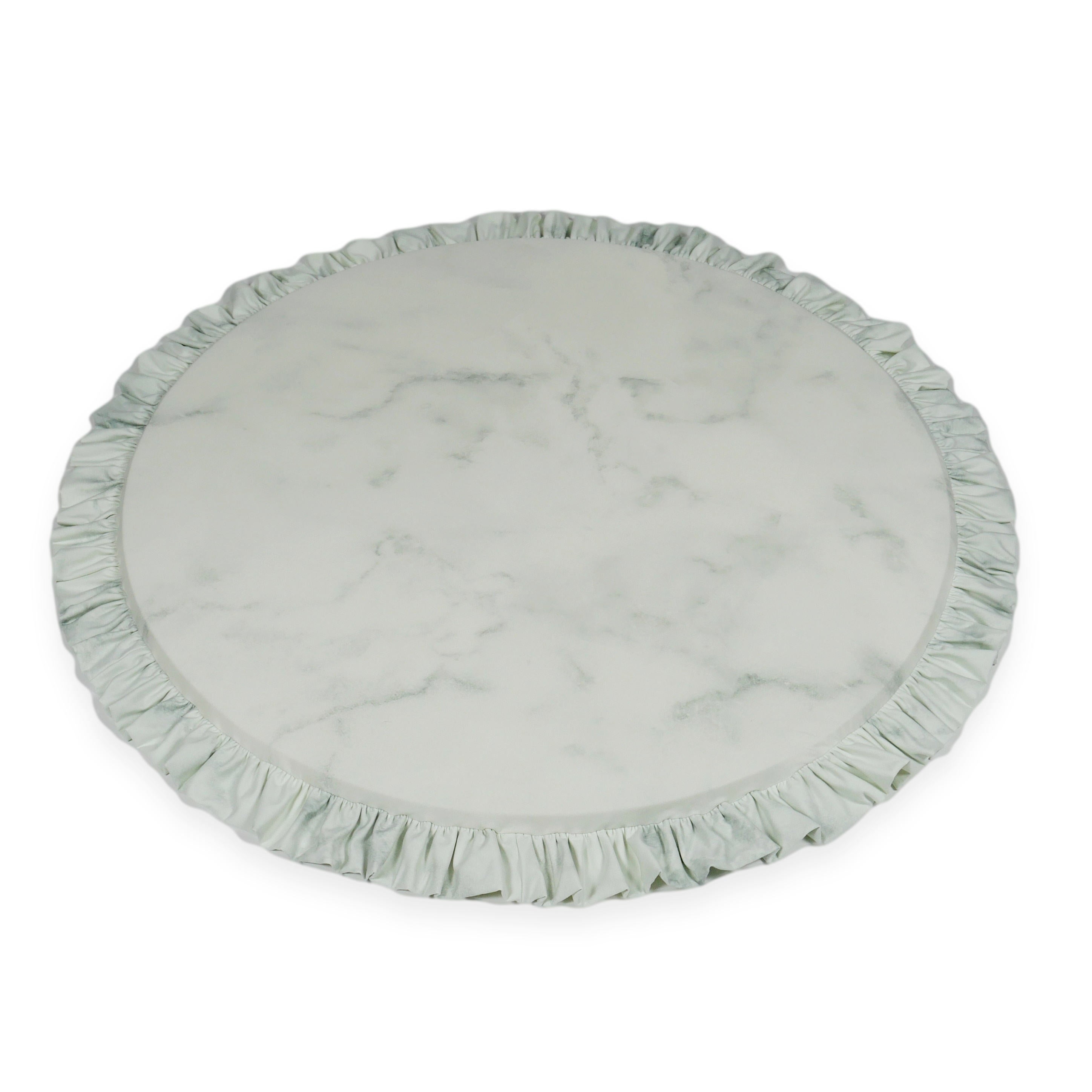 Tapis de jeu bébé rond 100 cm avec volant en jersey