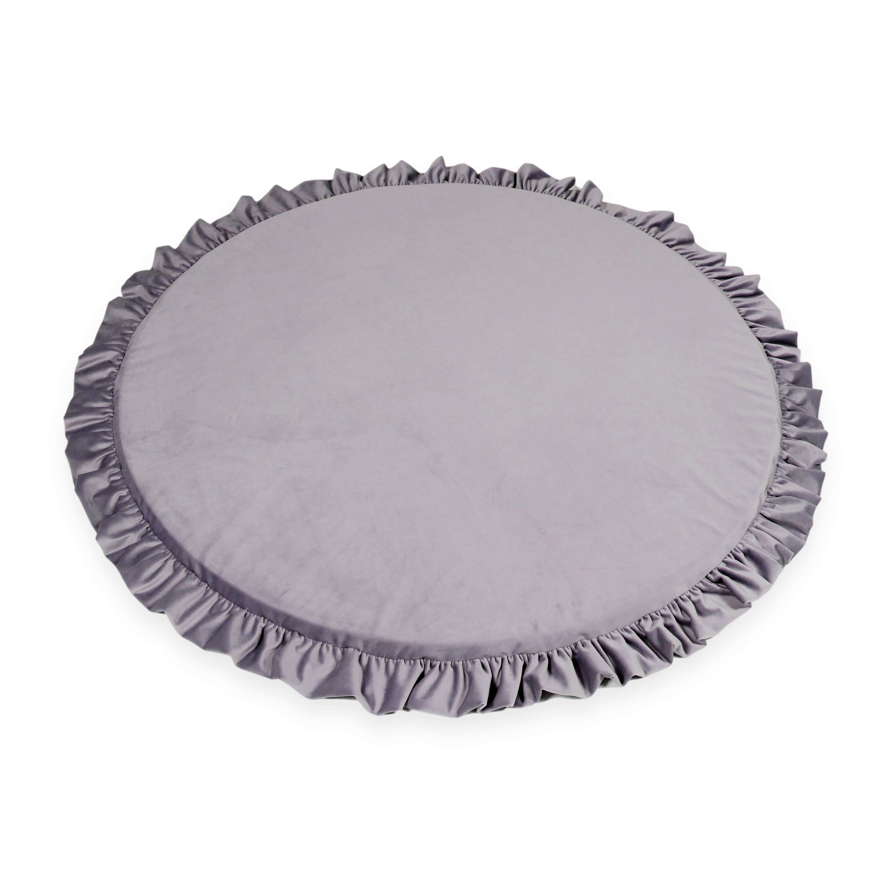 Tapis de jeu bébé rond 100 cm avec volant en velours