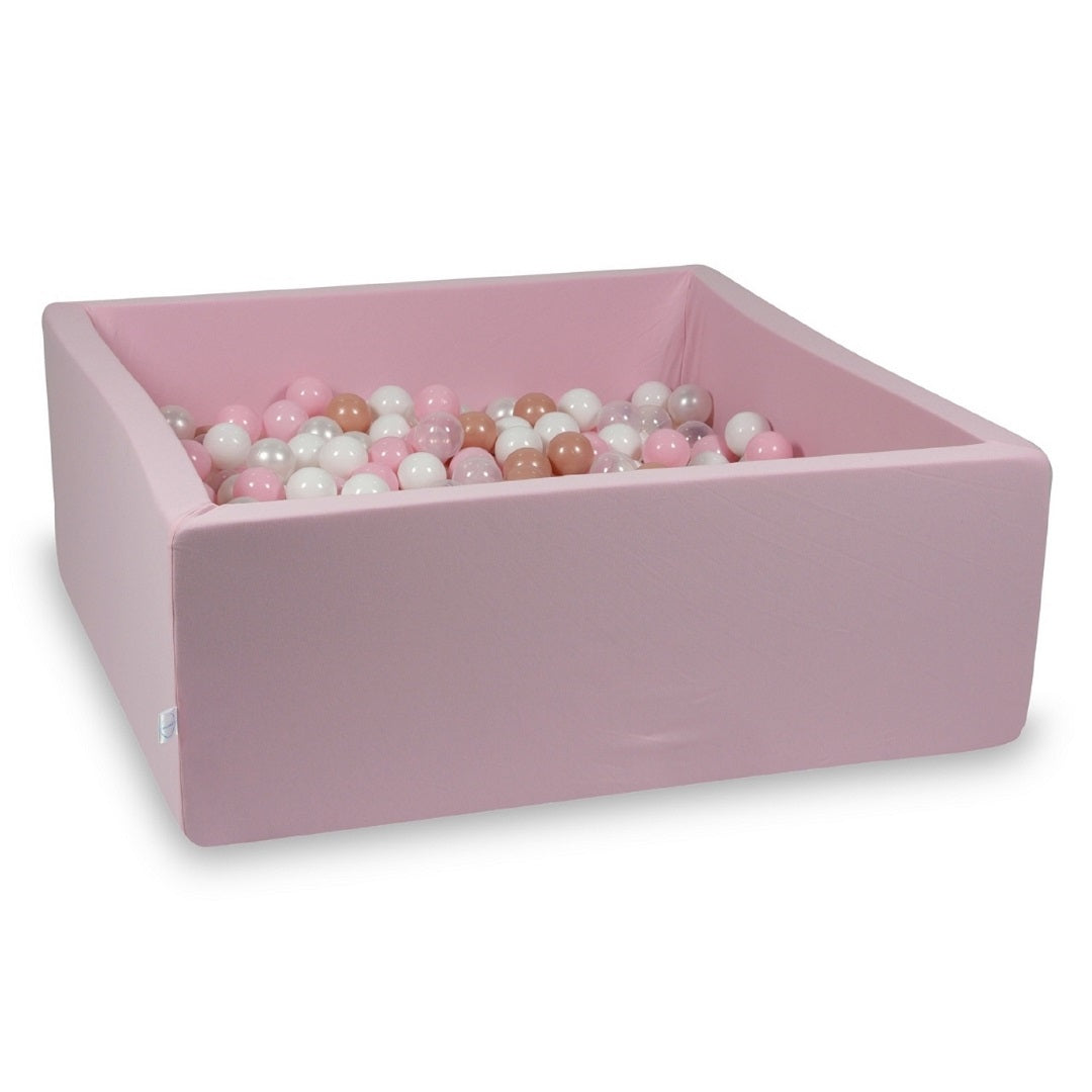 Piscine à balles carrée 110x110x40 cm en Rose poudré, 600 balles