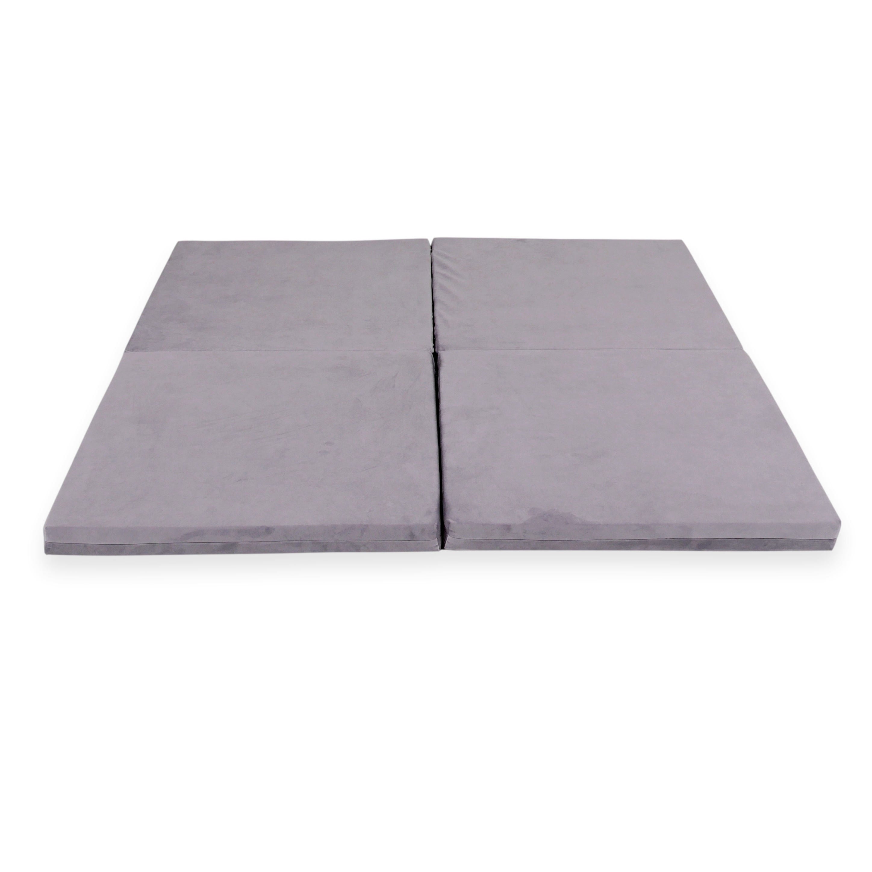 Tapis de jeu bébé pliable carré 120 × 120 cm en velours