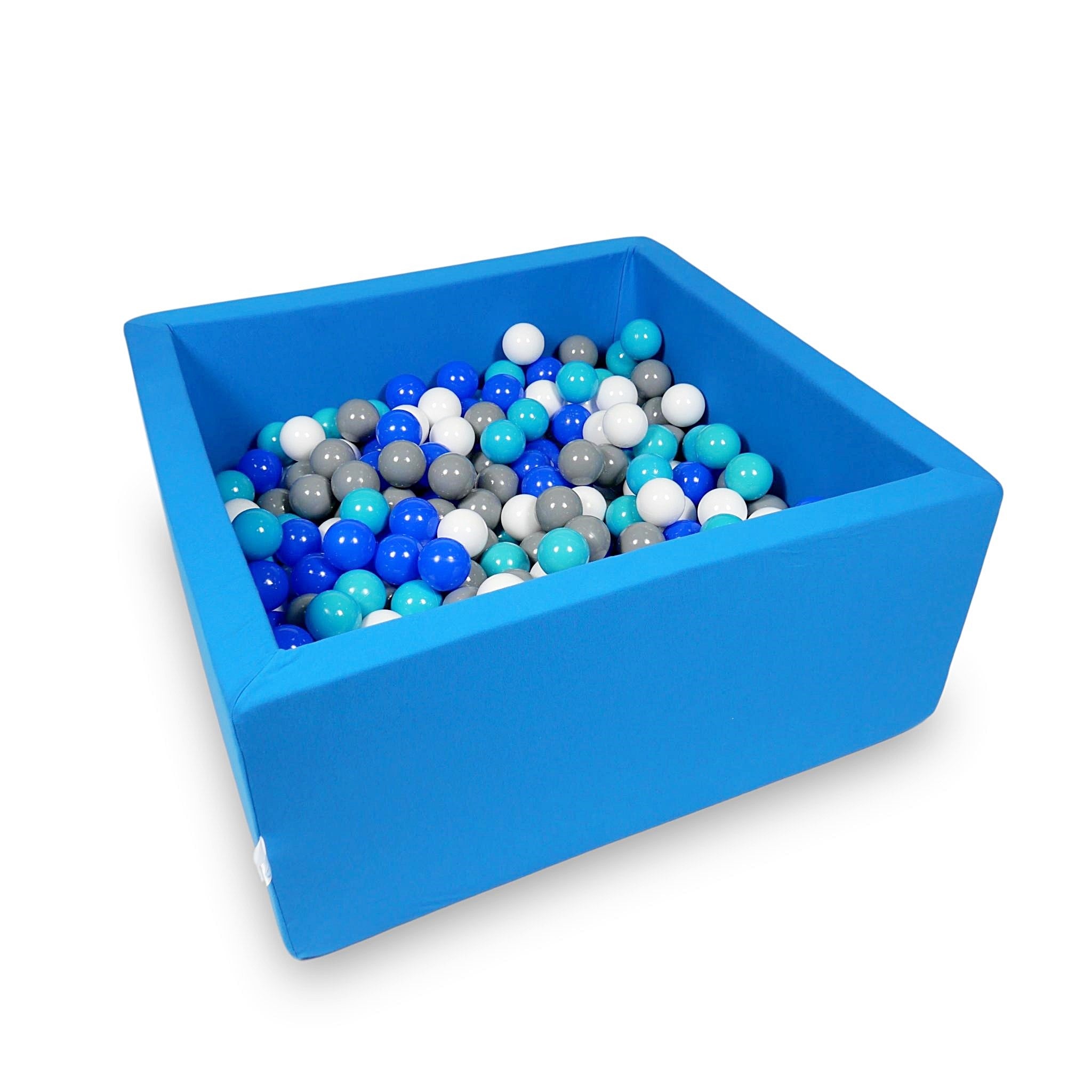 Piscine à balles carrée 90x90x40 cm en Bleu, 400 balles
