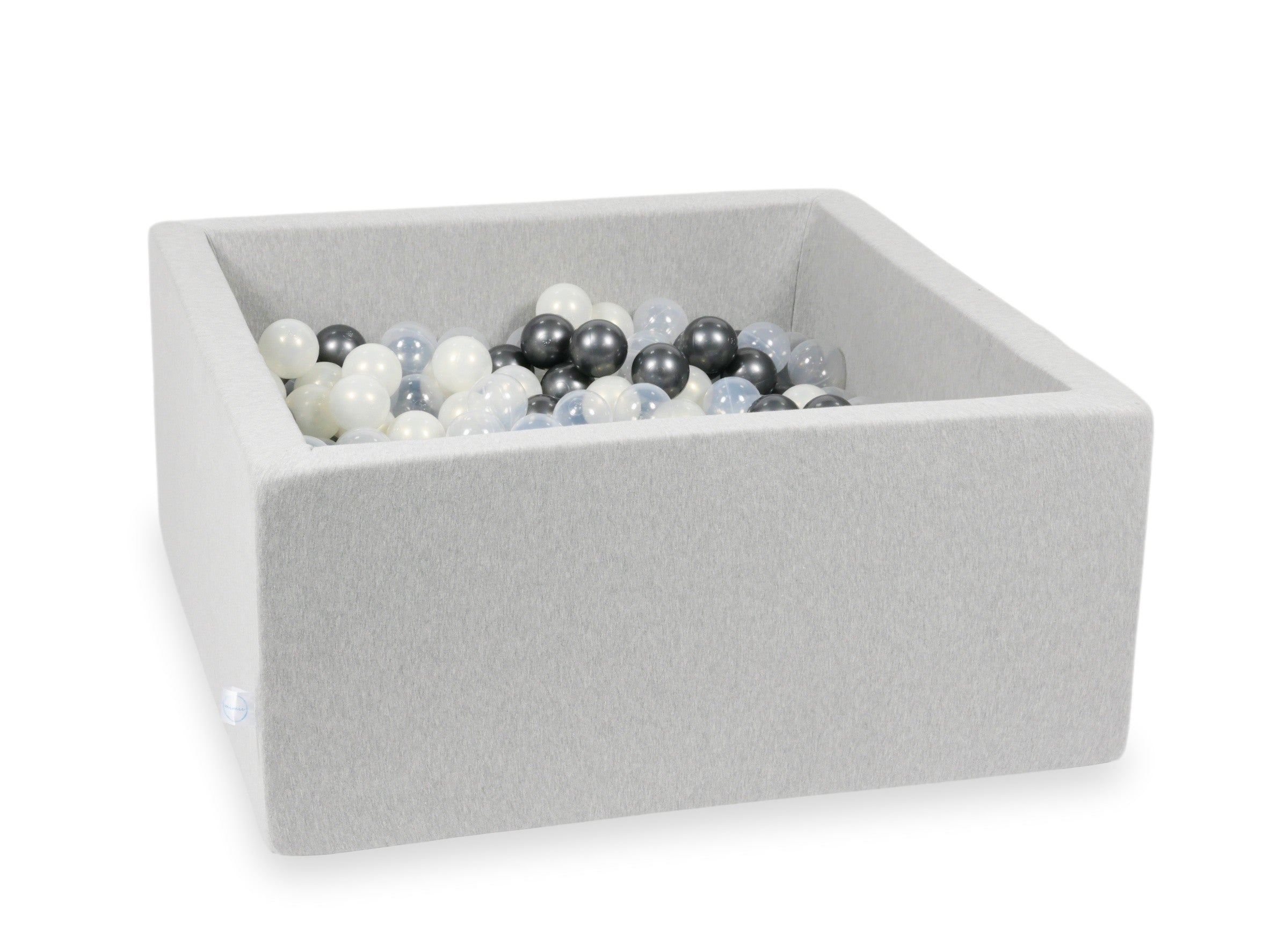 Piscine à balles carrée 90x90x40 cm en Gris clair, 400 balles