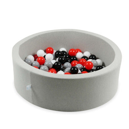 Balles de jeu ø7cm 100 pièces blanc, rouge, noir, gris