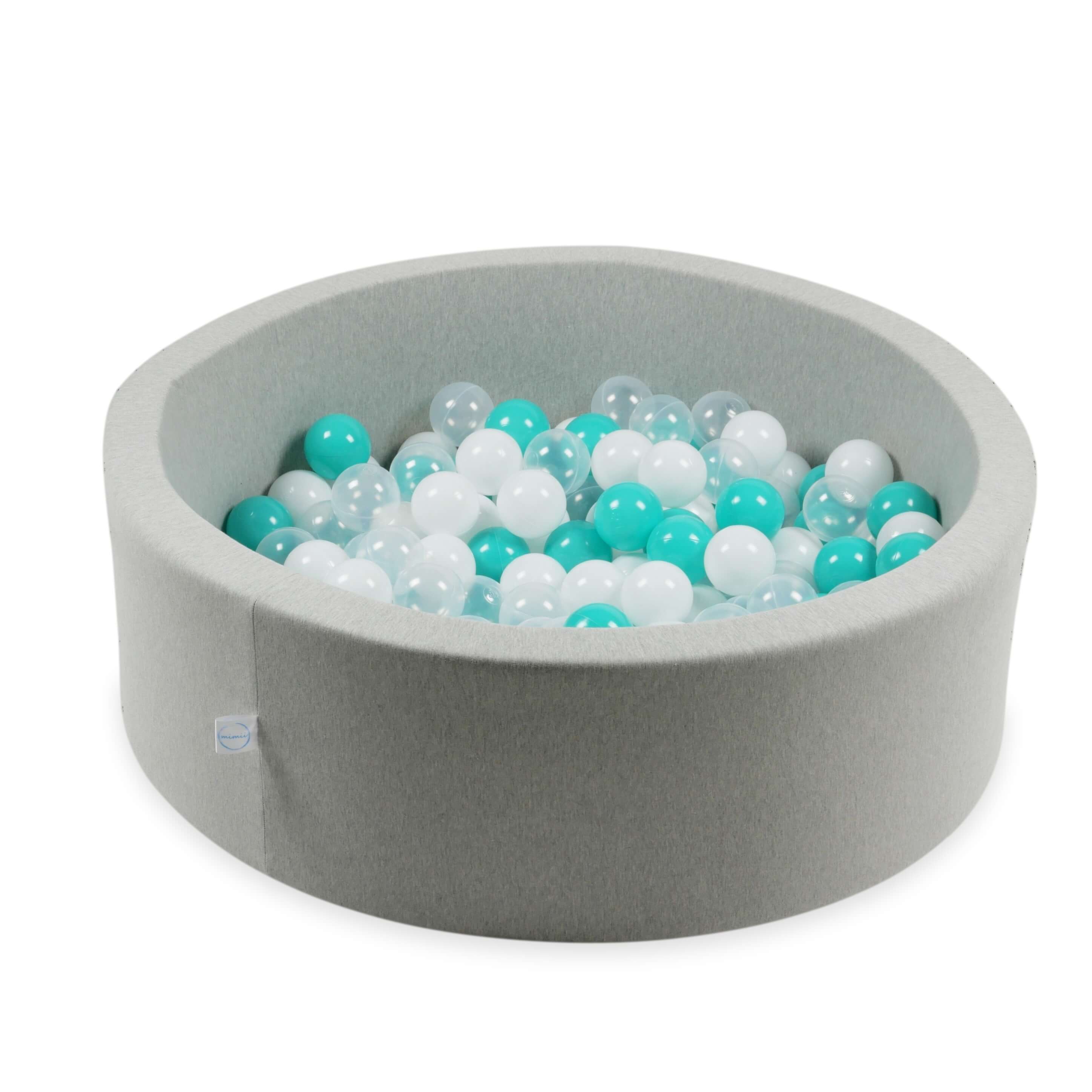 Balles de jeu ø7cm 50 pièces blanc, transparent, turquoise